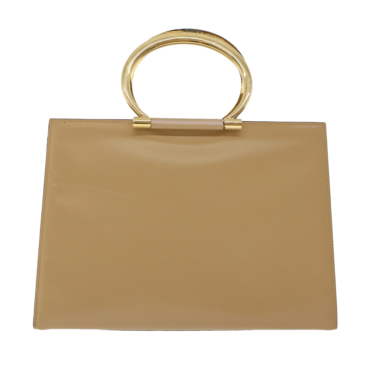 CELINE Hand Bag Leather 2way Beige Auth 43929 - 0