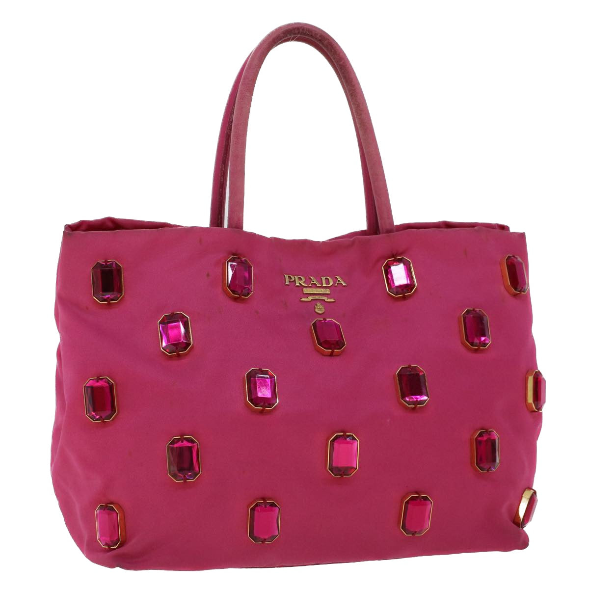 PRADA Tote Bag Nylon Pink Auth 43931