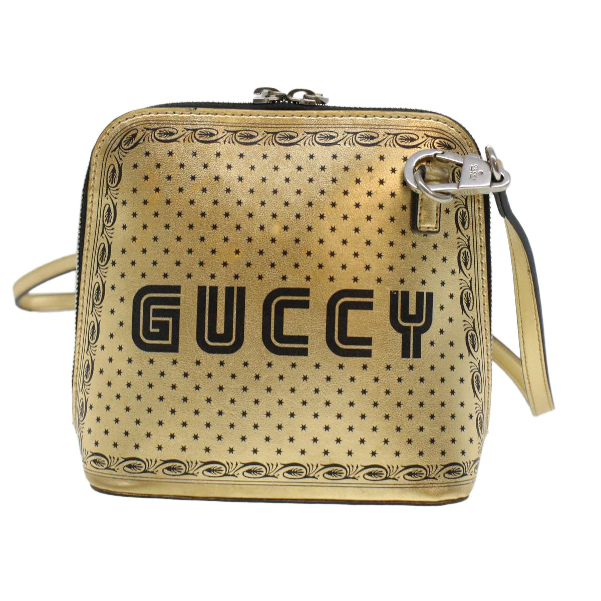 GUCCI Shoulder Bag Leather Gold 511189 Auth 43933