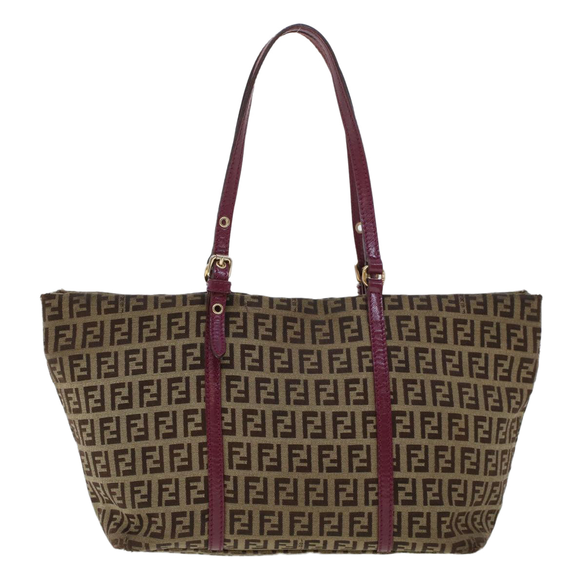 FENDI Zucchino Canvas Tote Bag Brown Auth 43936