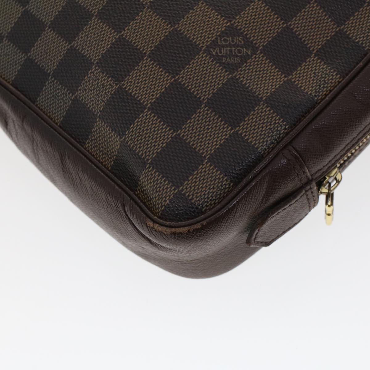 LOUIS VUITTON Damier Ebene Trousse Toilette Clutch Bag N47623 LV Auth 43952