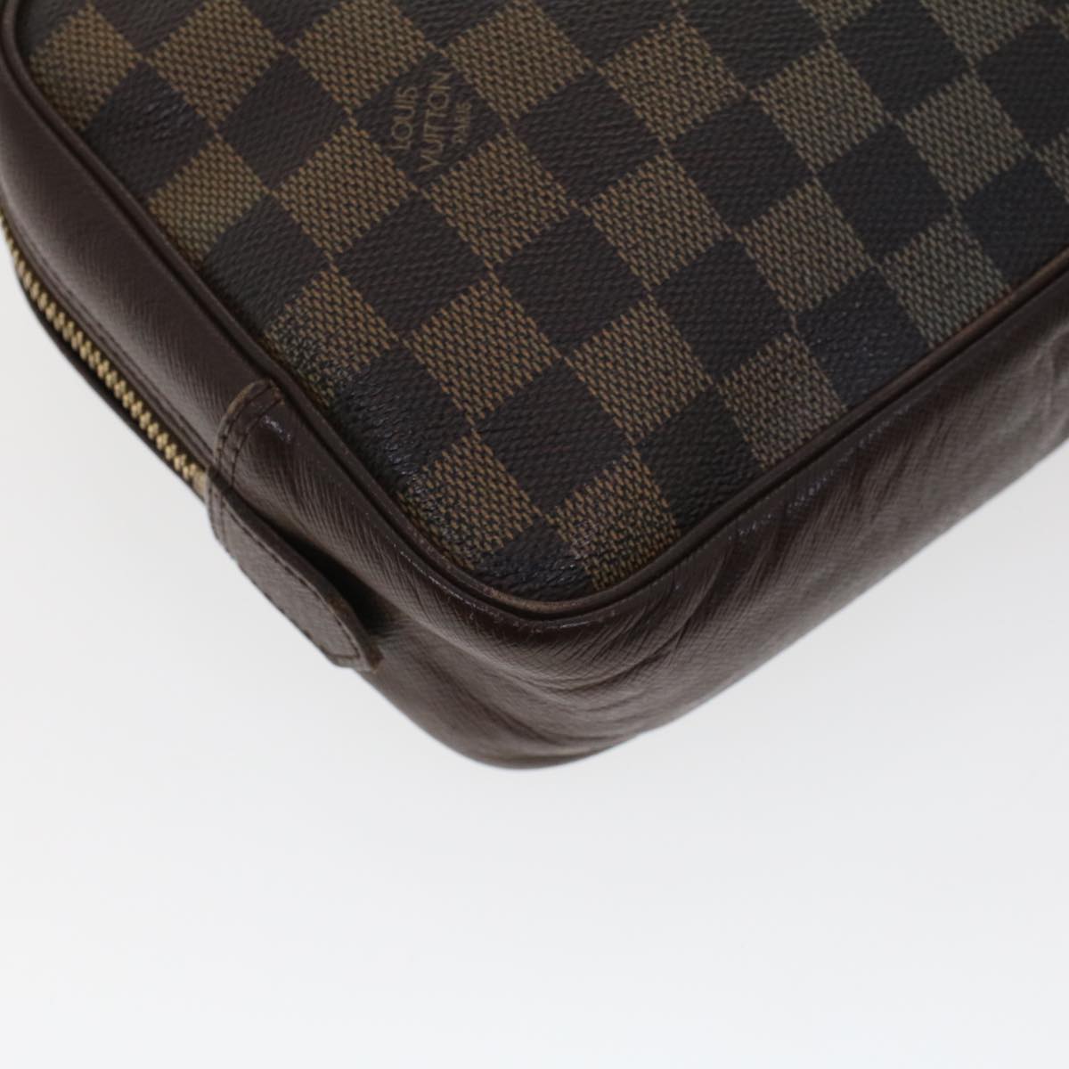 LOUIS VUITTON Damier Ebene Trousse Toilette Clutch Bag N47623 LV Auth 43952