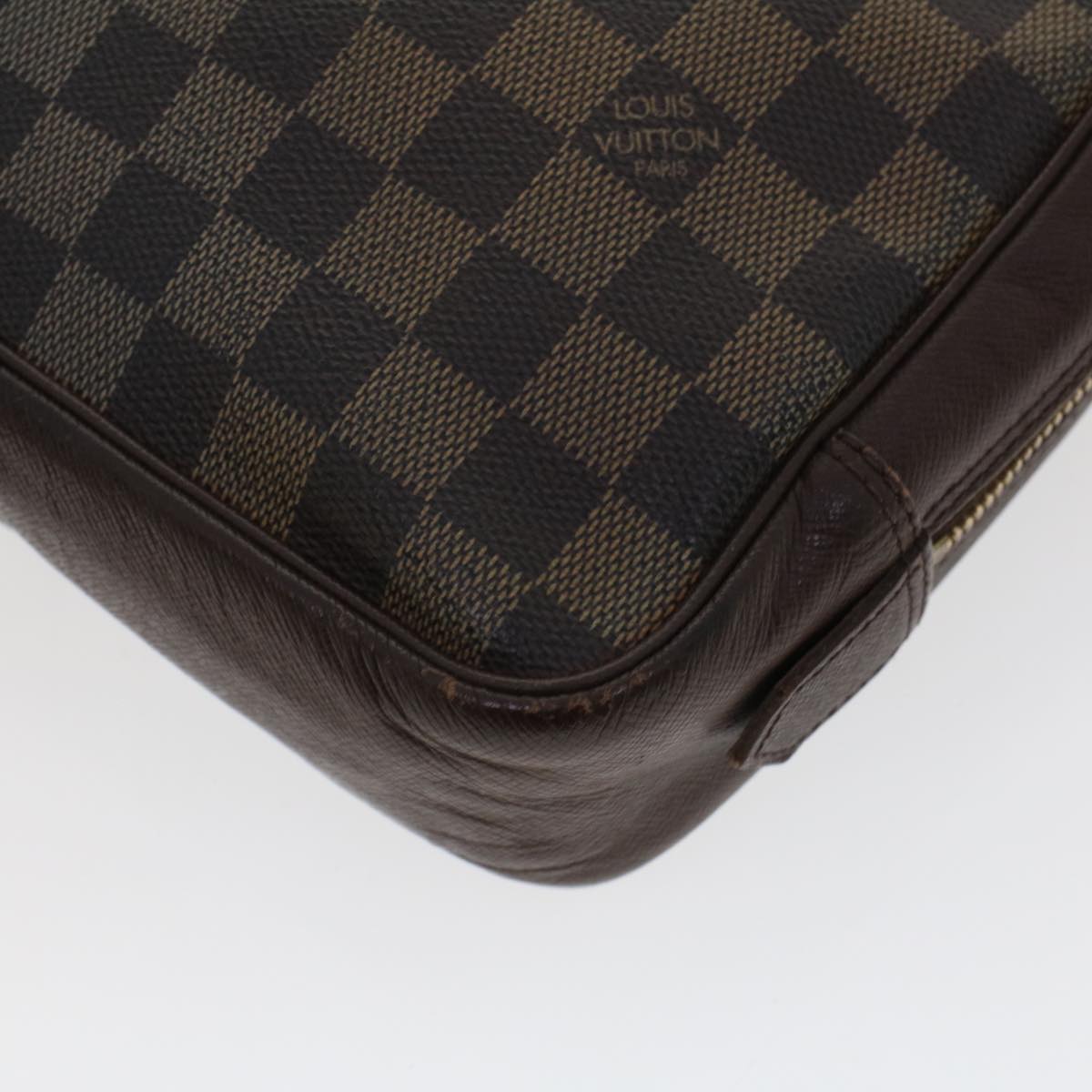 LOUIS VUITTON Damier Ebene Trousse Toilette Clutch Bag N47623 LV Auth 43952