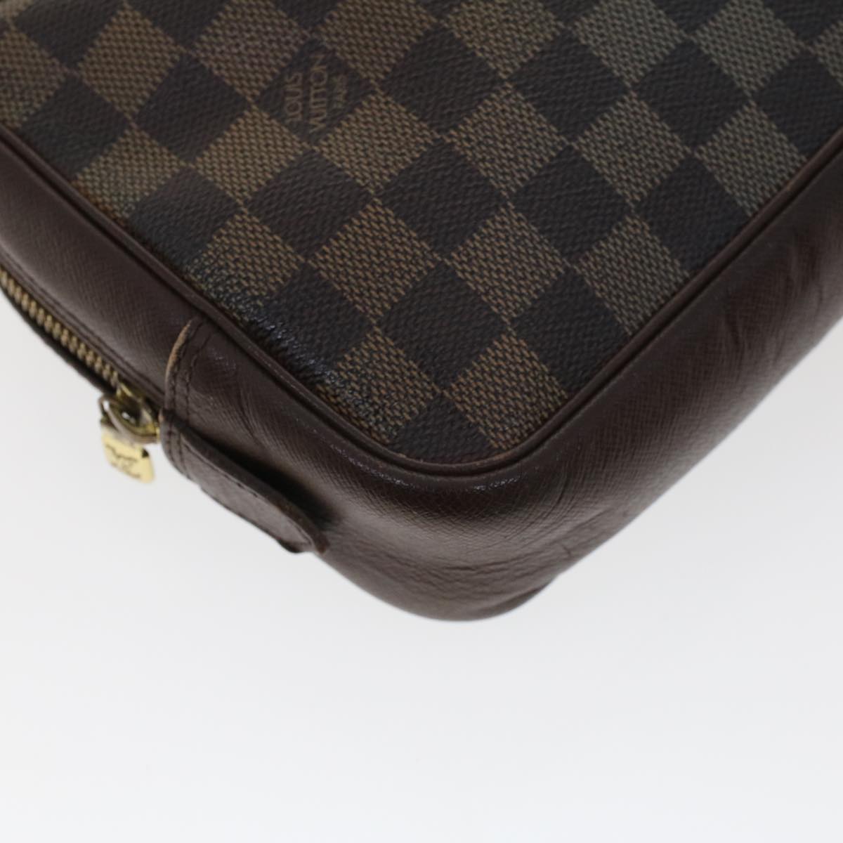 LOUIS VUITTON Damier Ebene Trousse Toilette Clutch Bag N47623 LV Auth 43952