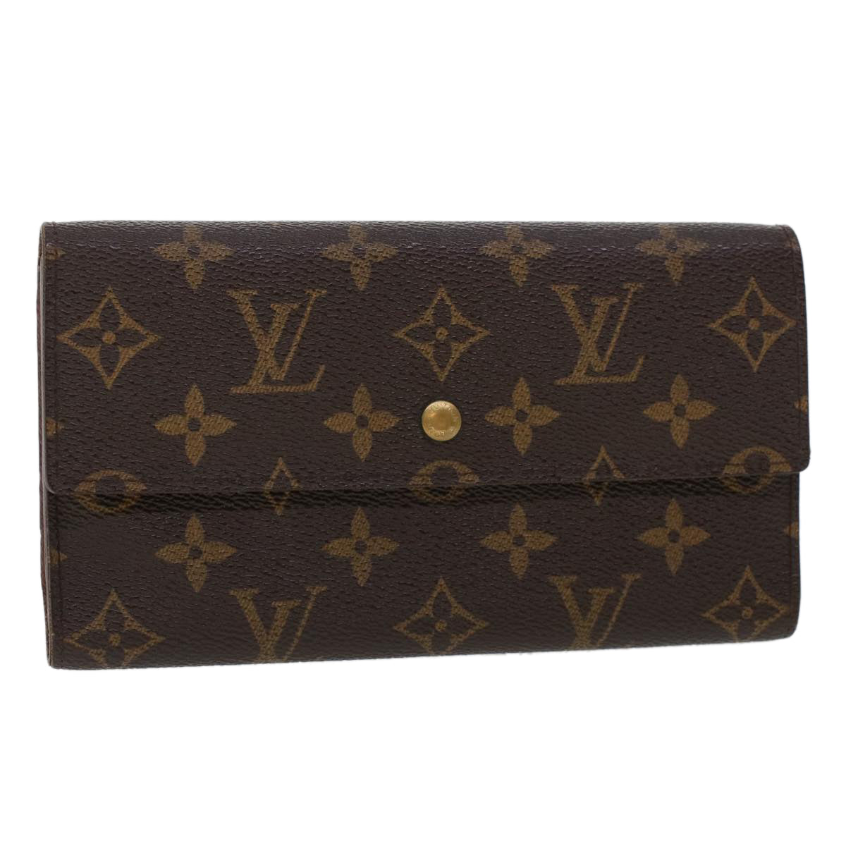 LOUIS VUITTON Monogram Portefeuille International Long Wallet M61217 Auth 43981