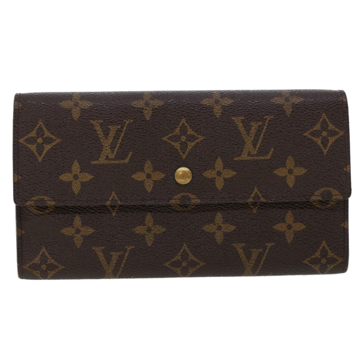 LOUIS VUITTON Monogram Portefeuille International Long Wallet M61217 Auth 43981