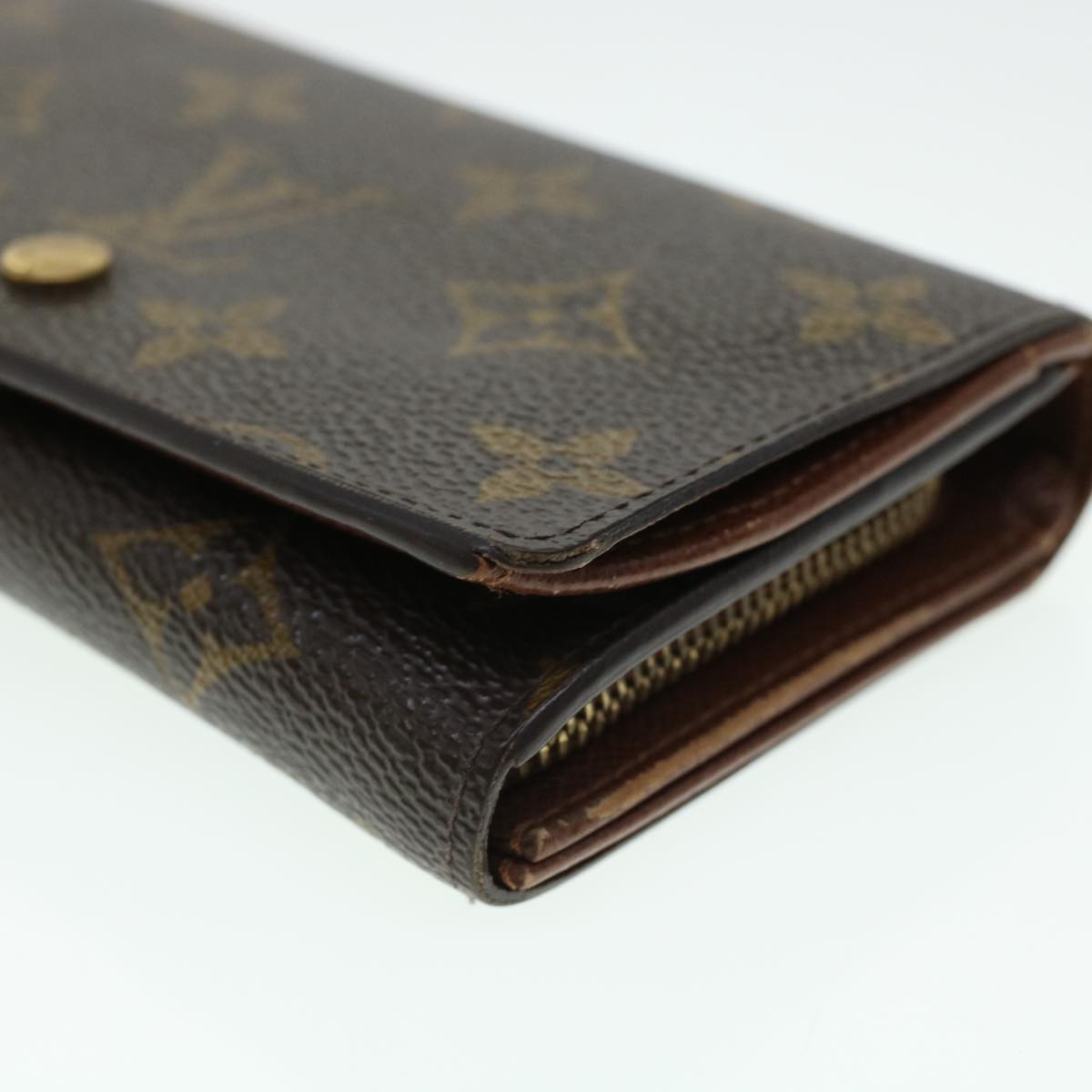 LOUIS VUITTON Monogram Porte Monnaie Billets Tresor Wallet M61730 LV Auth 43983