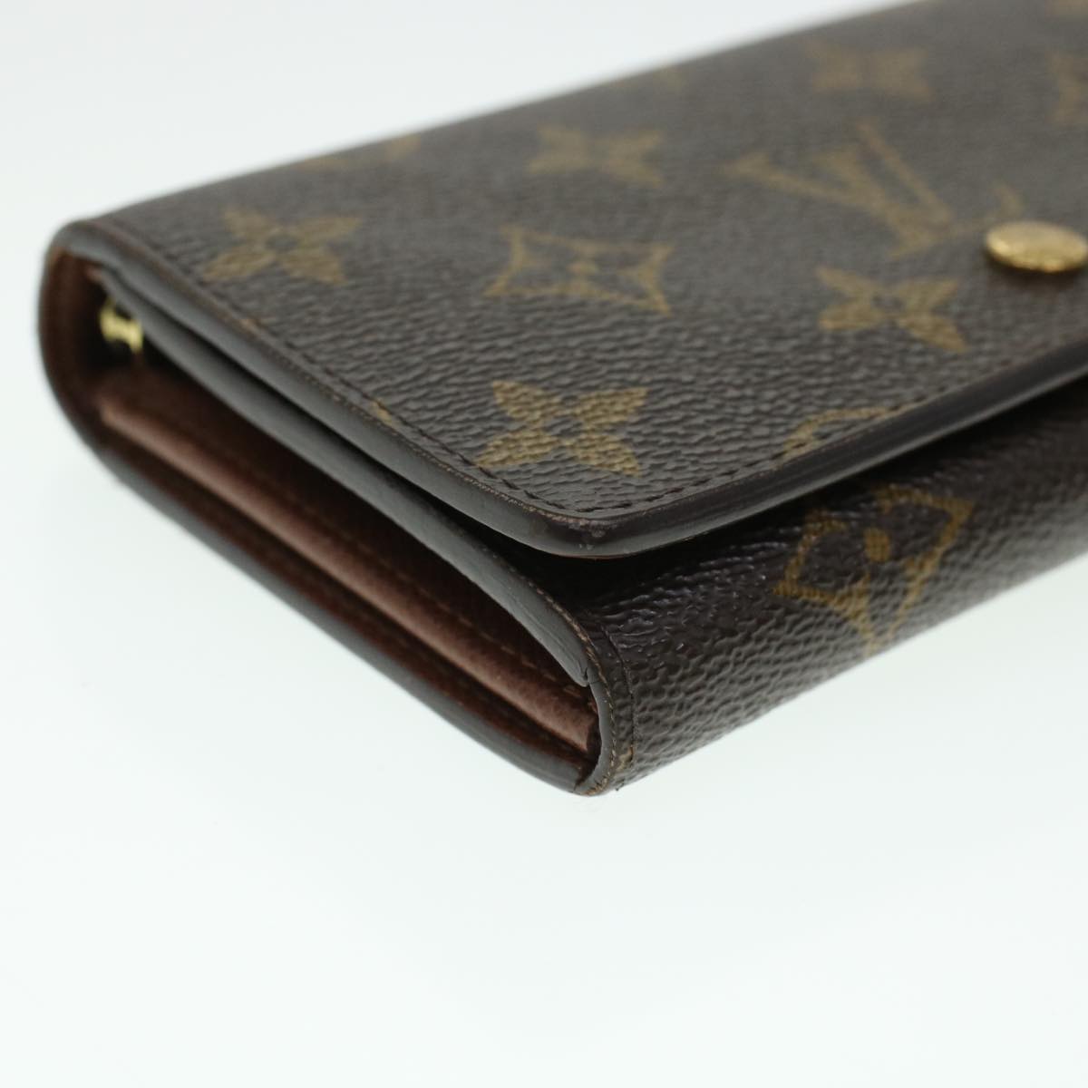 LOUIS VUITTON Monogram Porte Monnaie Billets Tresor Wallet M61730 LV Auth 43983