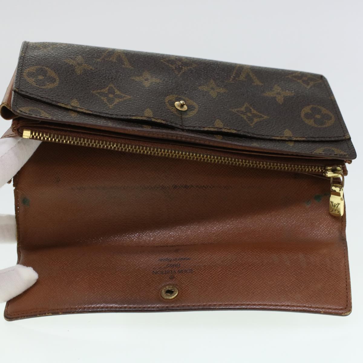 LOUIS VUITTON Monogram Portefeuille Sarah Long Wallet M60531 LV Auth 43989