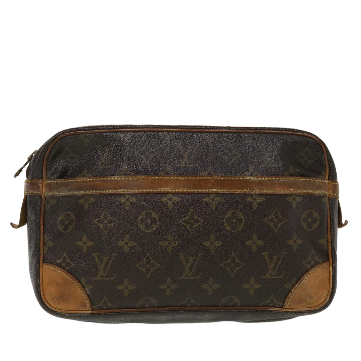 LOUIS VUITTON Monogram Compiegne 28 Clutch Bag M51845 LV Auth 44012