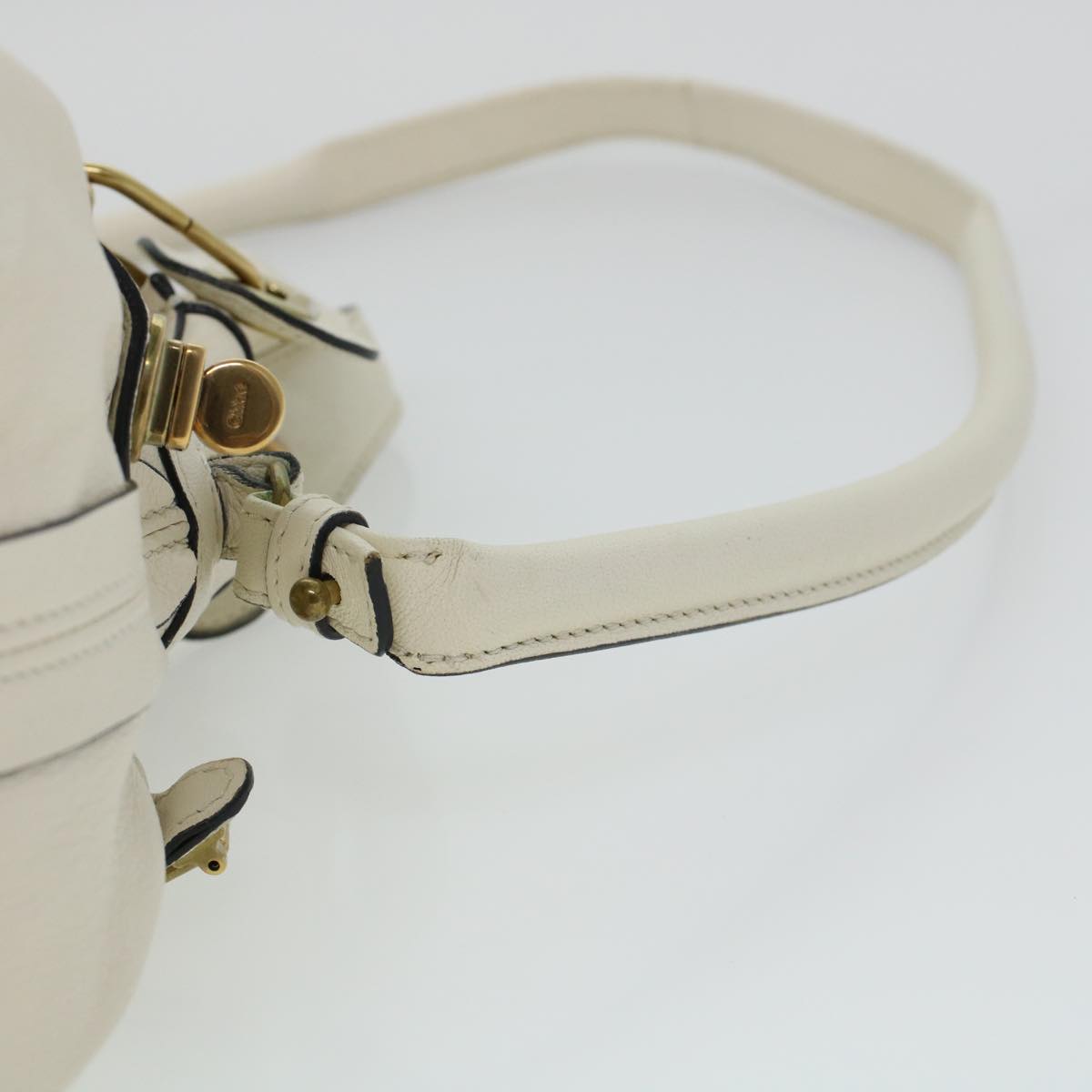 Chloe Paraty Hand Bag Leather 2way White 04-11-50 Auth 44037