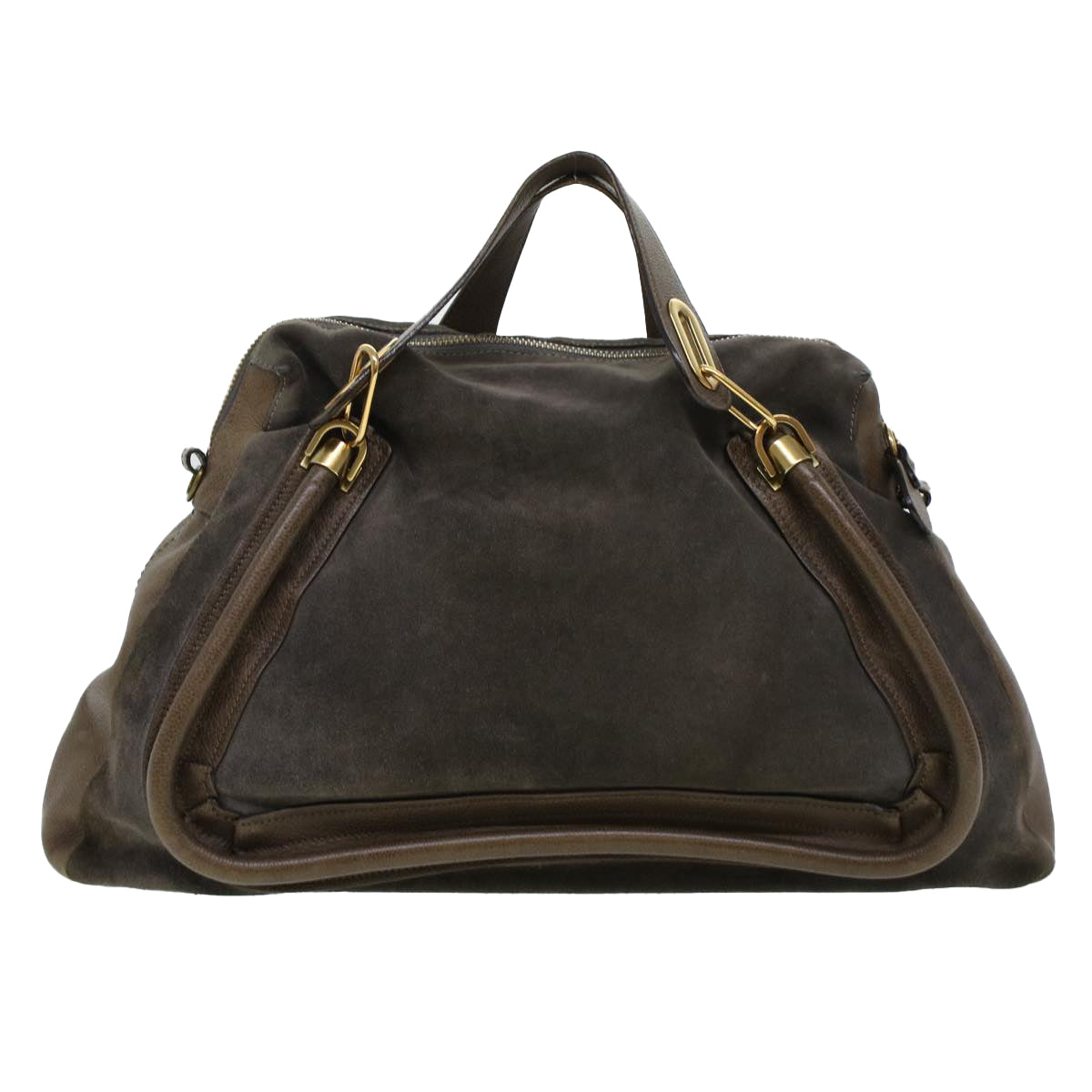 Chloe Paraty Hand Bag Leather Brown Auth 44038 - 0