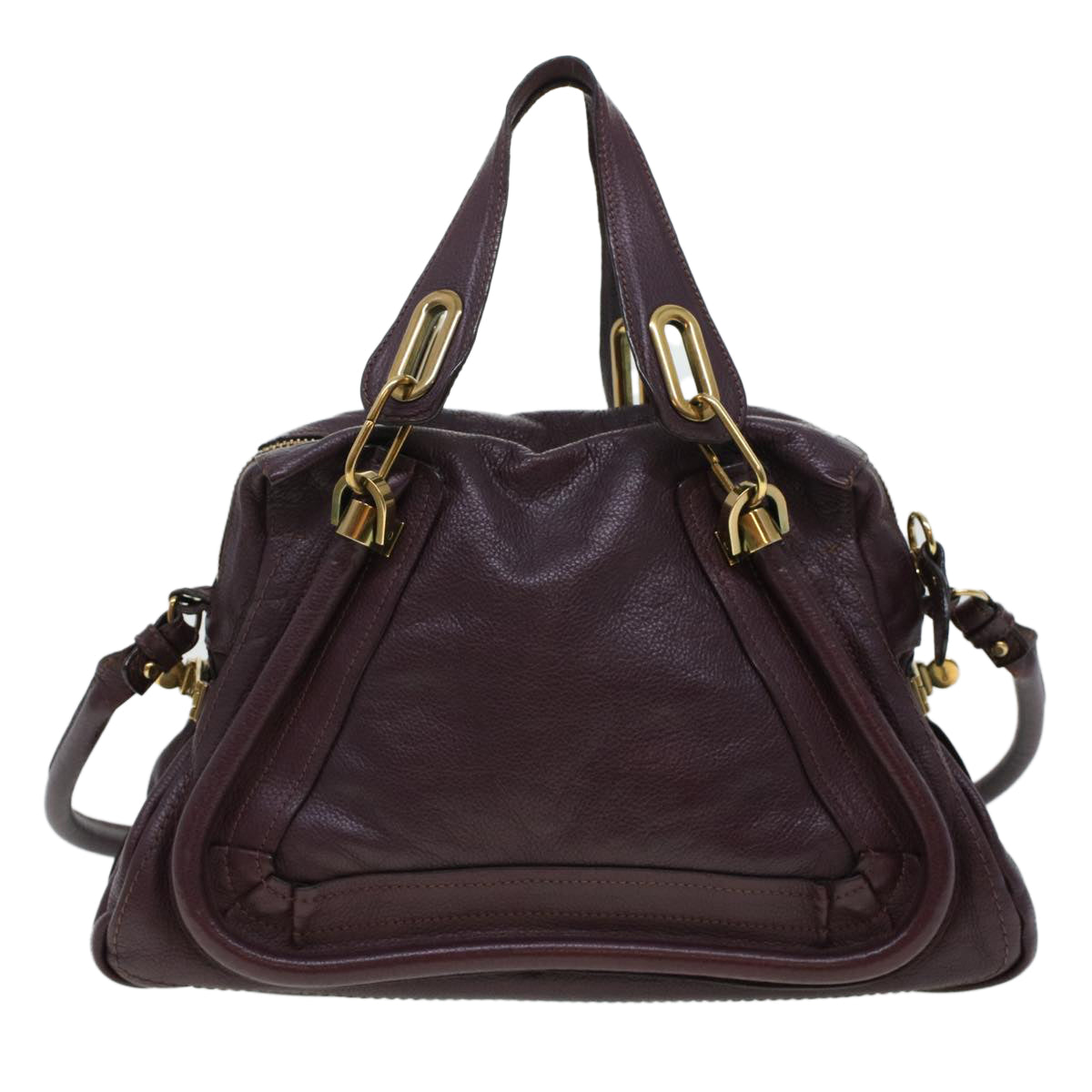 Chloe Paraty Hand Bag Leather Purple 02-12-50-65 Auth 44039 - 0