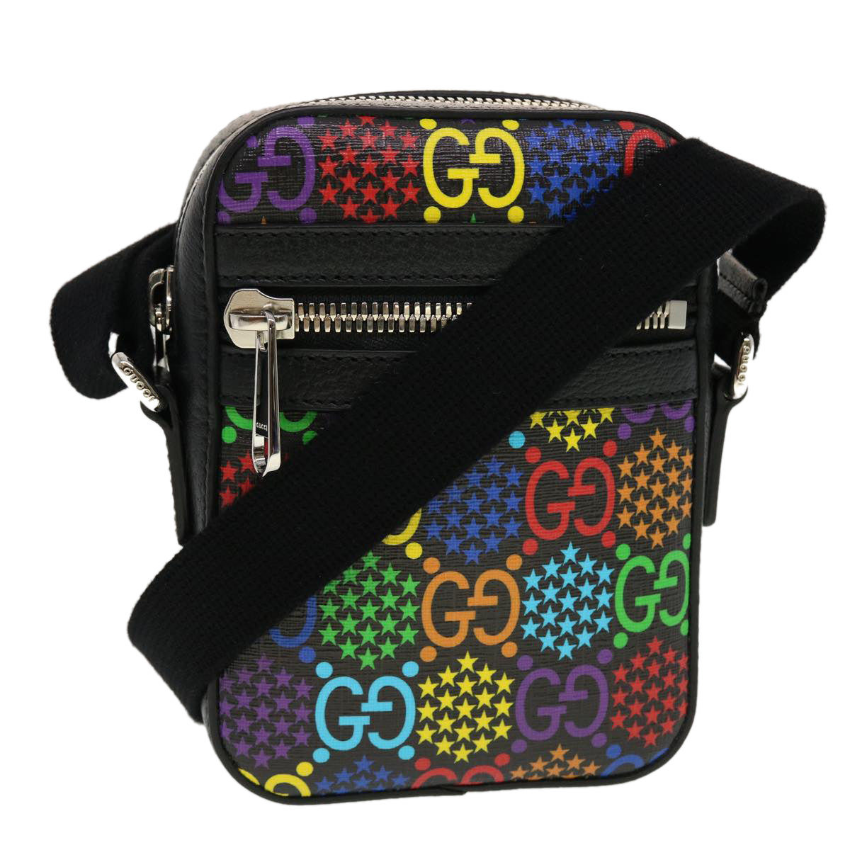 GUCCI GG Psychedelic Shoulder Bag PVC Leather Multicolor Auth 44040A