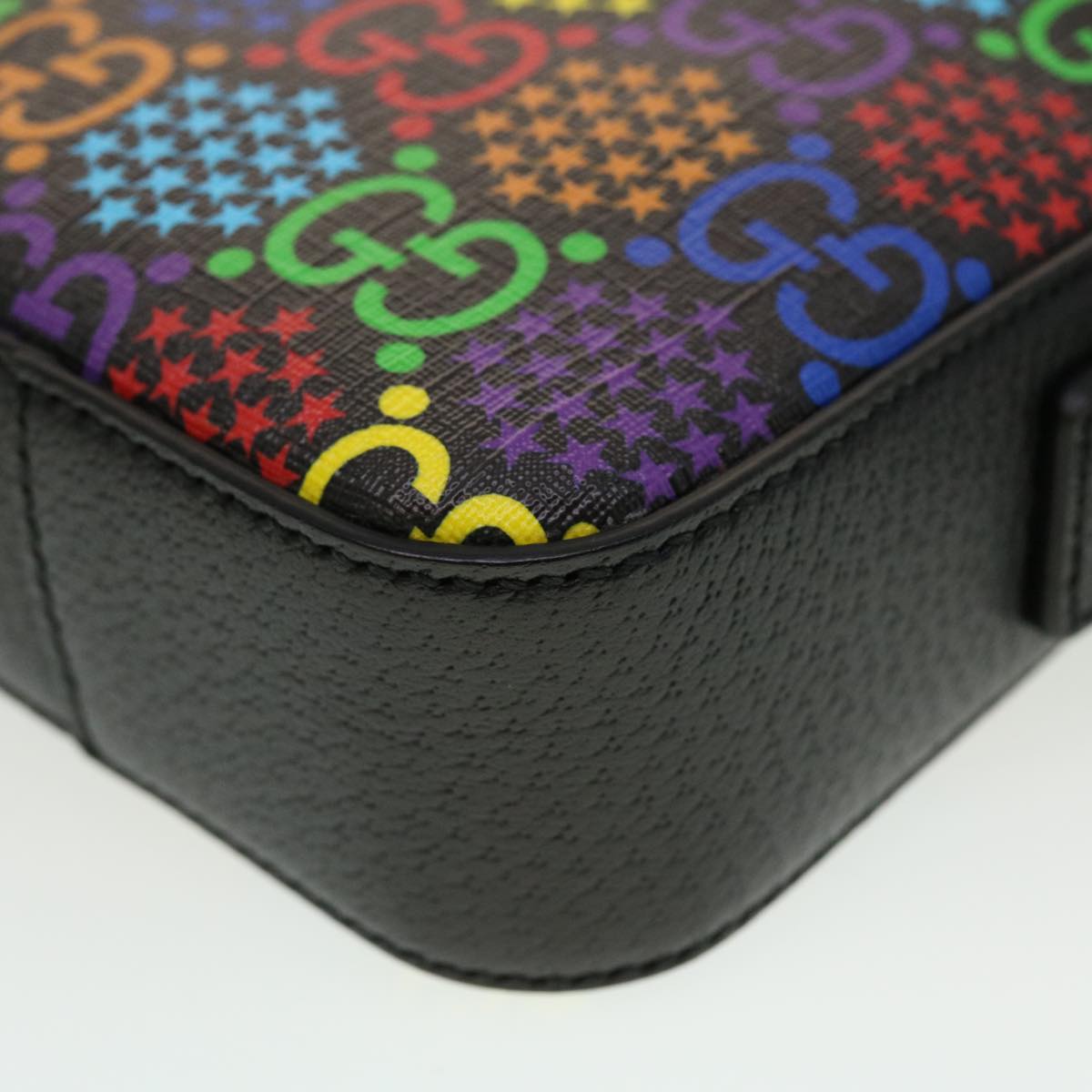 GUCCI GG Psychedelic Shoulder Bag PVC Leather Multicolor Auth 44040A