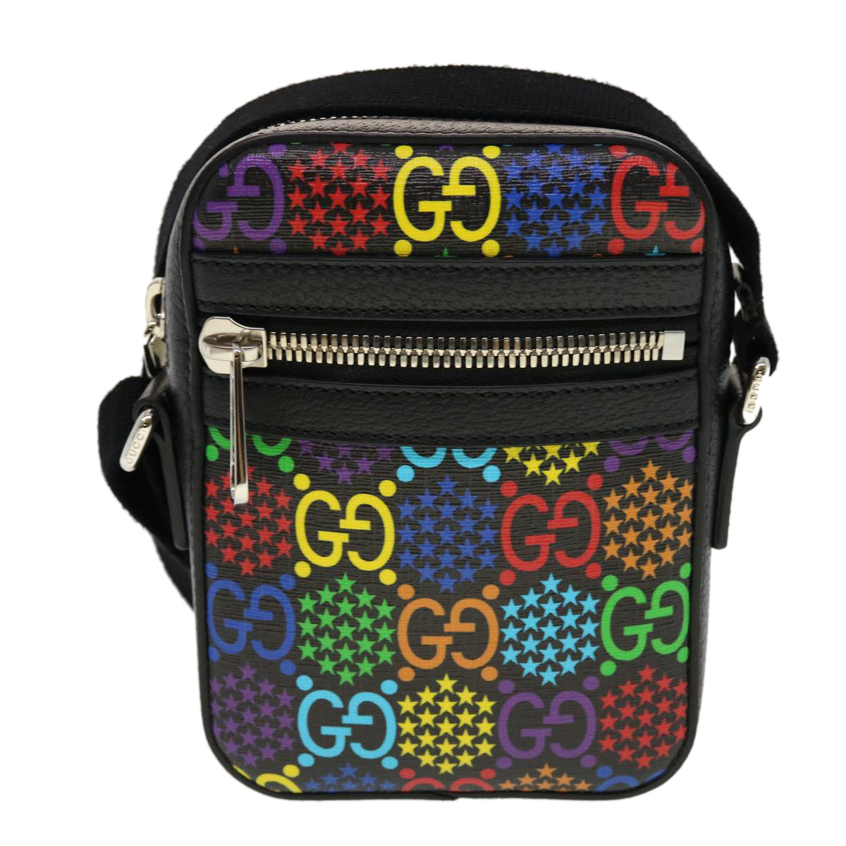 GUCCI GG Psychedelic Shoulder Bag PVC Leather Multicolor Auth 44040A