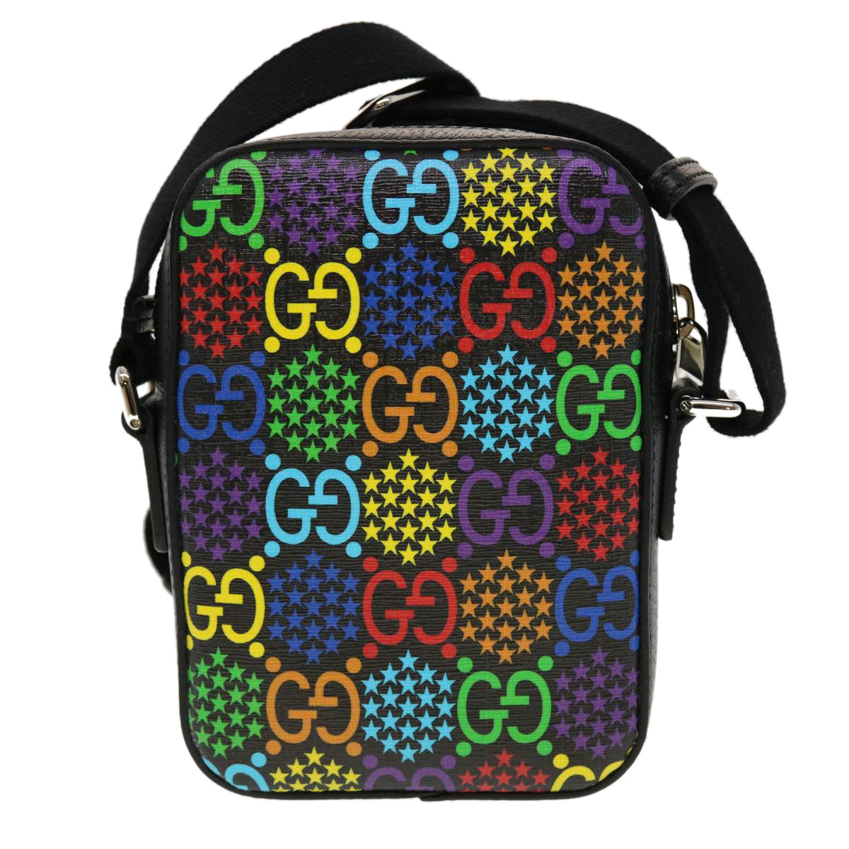 GUCCI GG Psychedelic Shoulder Bag PVC Leather Multicolor Auth 44040A