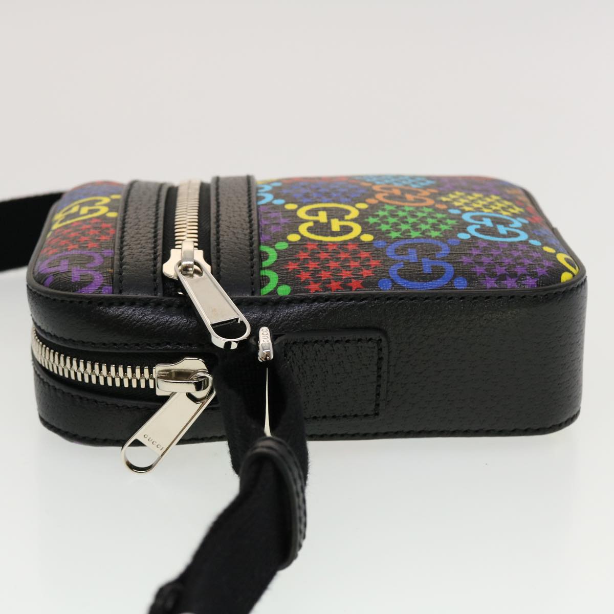 GUCCI GG Psychedelic Shoulder Bag PVC Leather Multicolor Auth 44040A