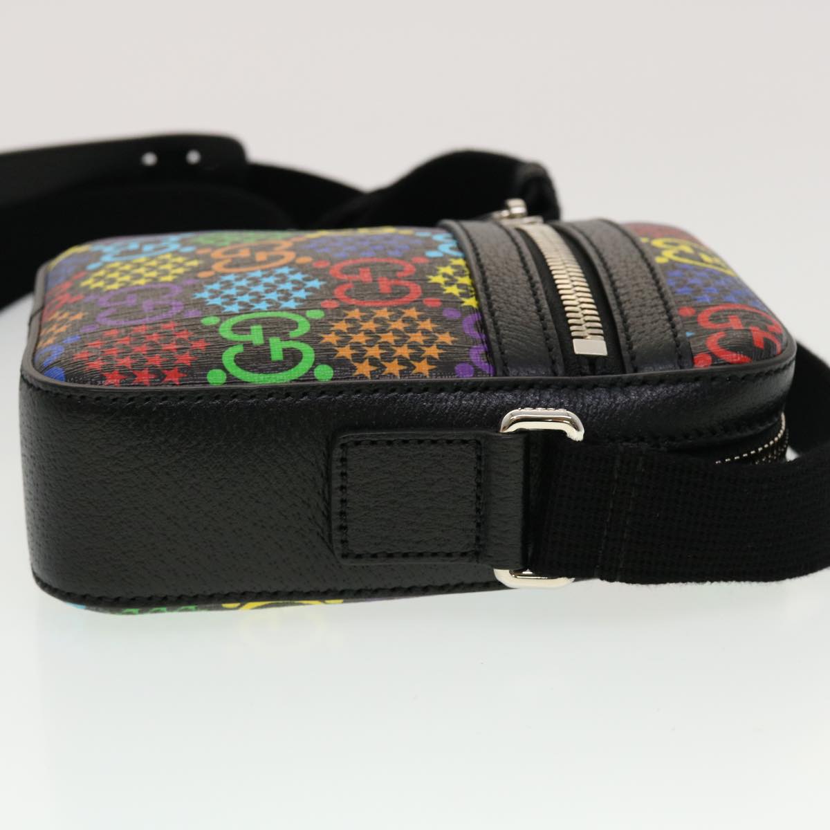 GUCCI GG Psychedelic Shoulder Bag PVC Leather Multicolor Auth 44040A