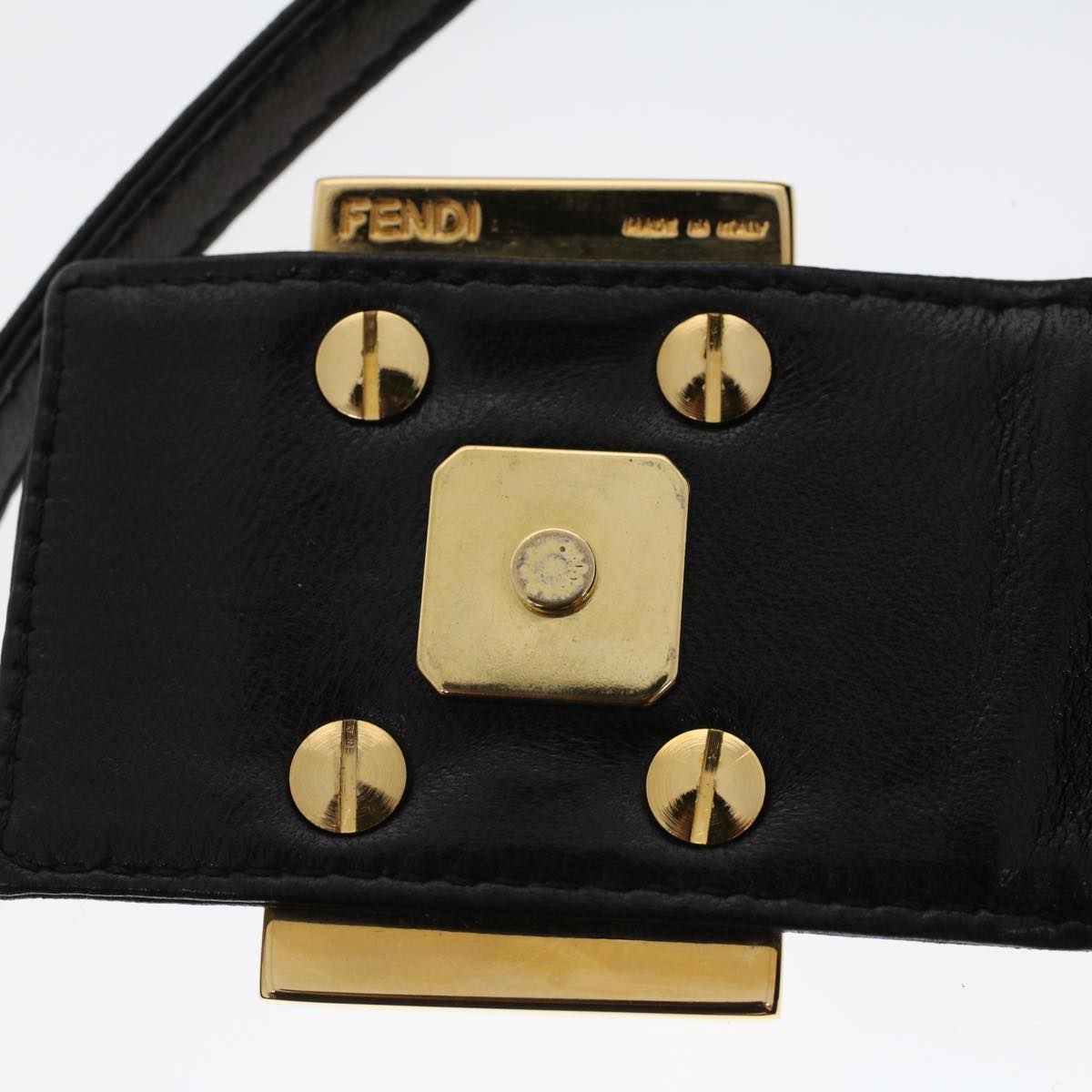 FENDI Mini Mamma Baguette Hand Bag Suede Black 2288-26673-009 Auth 44045