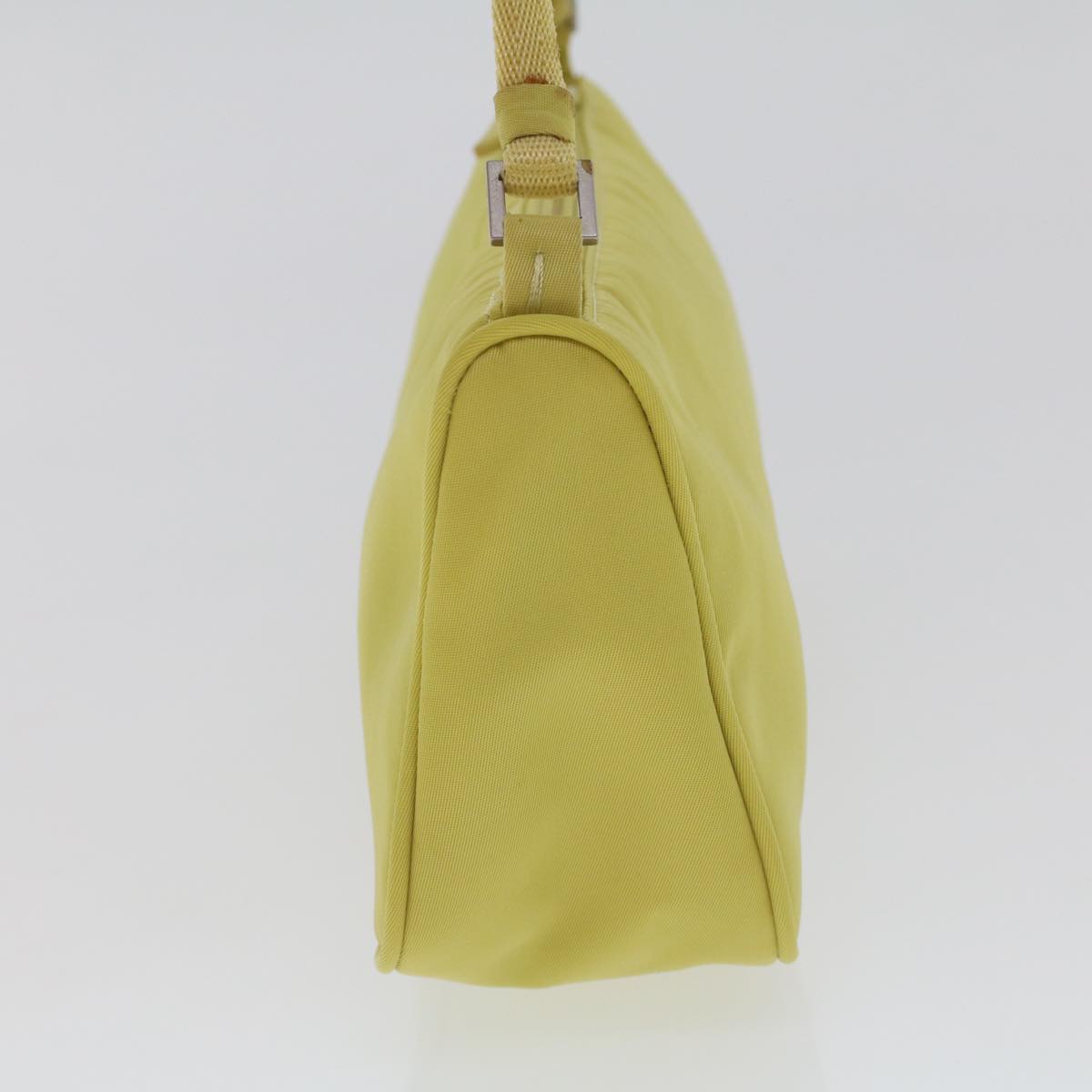 PRADA Accessory Pouch Nylon Light Yellow Auth 44047