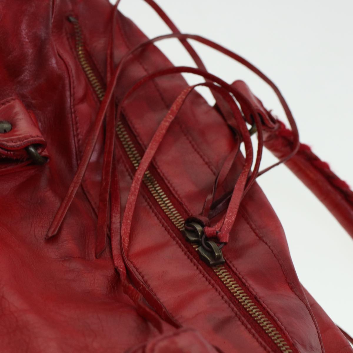 BALENCIAGA Tzigie Hand Bag Leather 2way Red Auth 44050