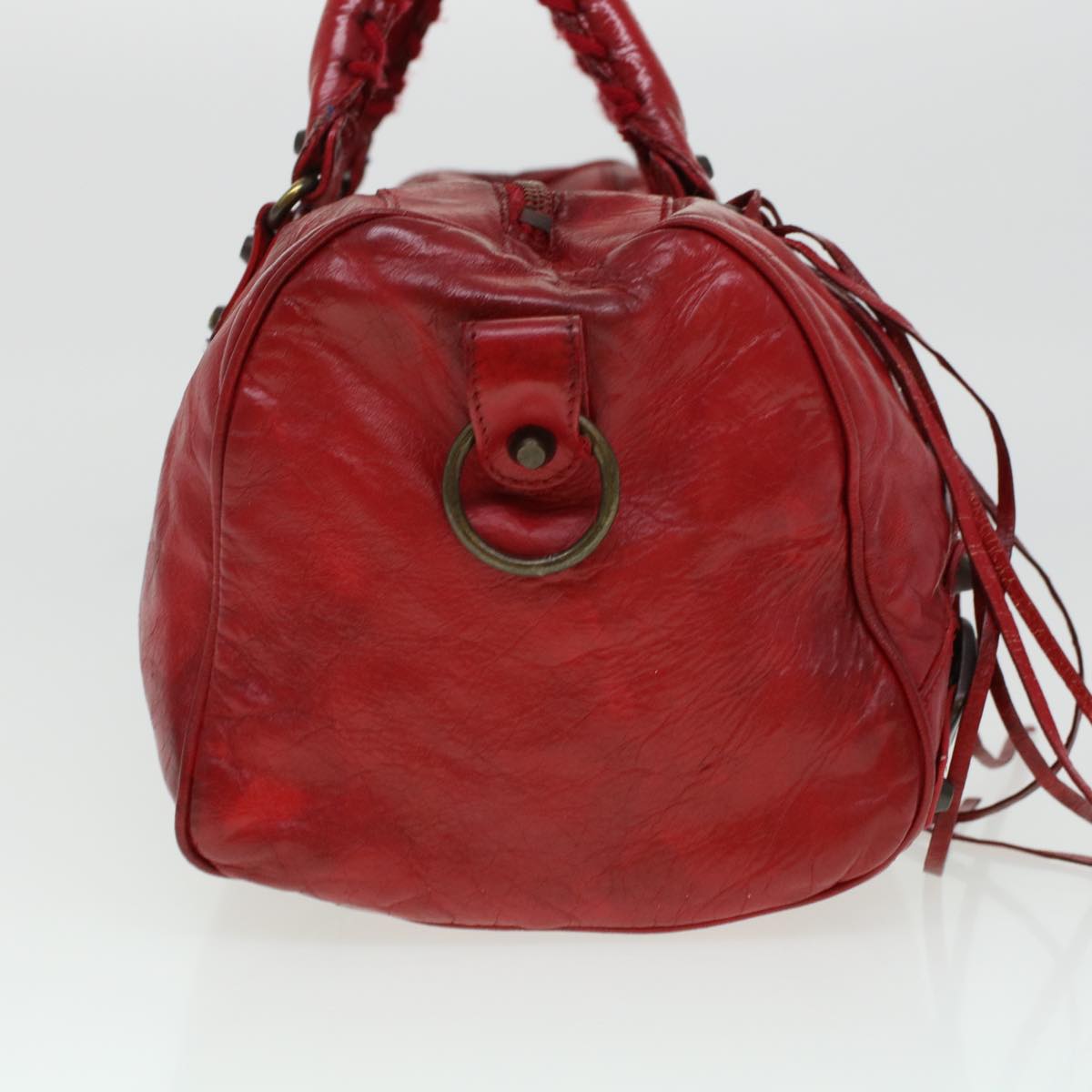 BALENCIAGA Tzigie Hand Bag Leather 2way Red Auth 44050