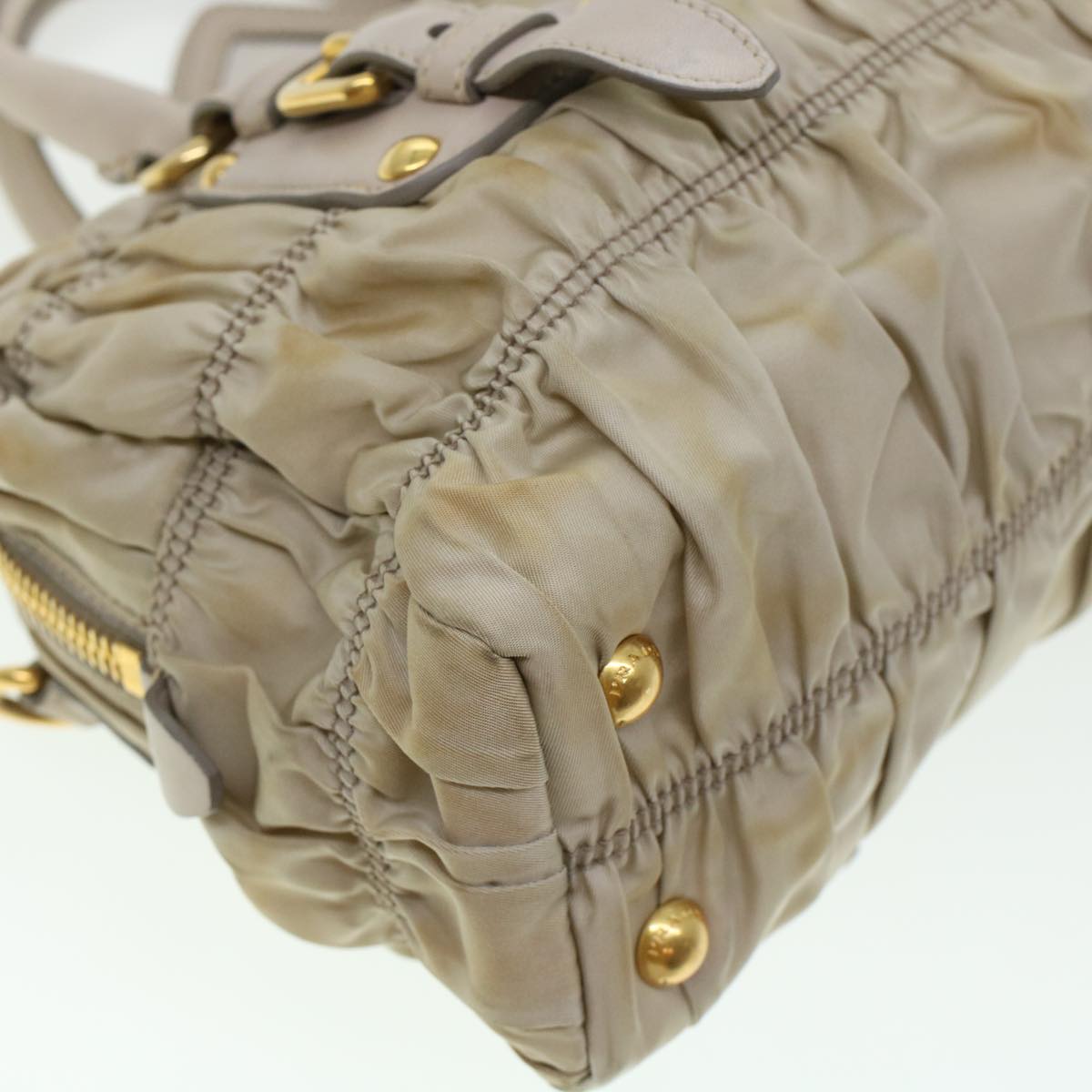PRADA Hand Bag Nylon 2way Shoulder Bag Khaki Auth 44052