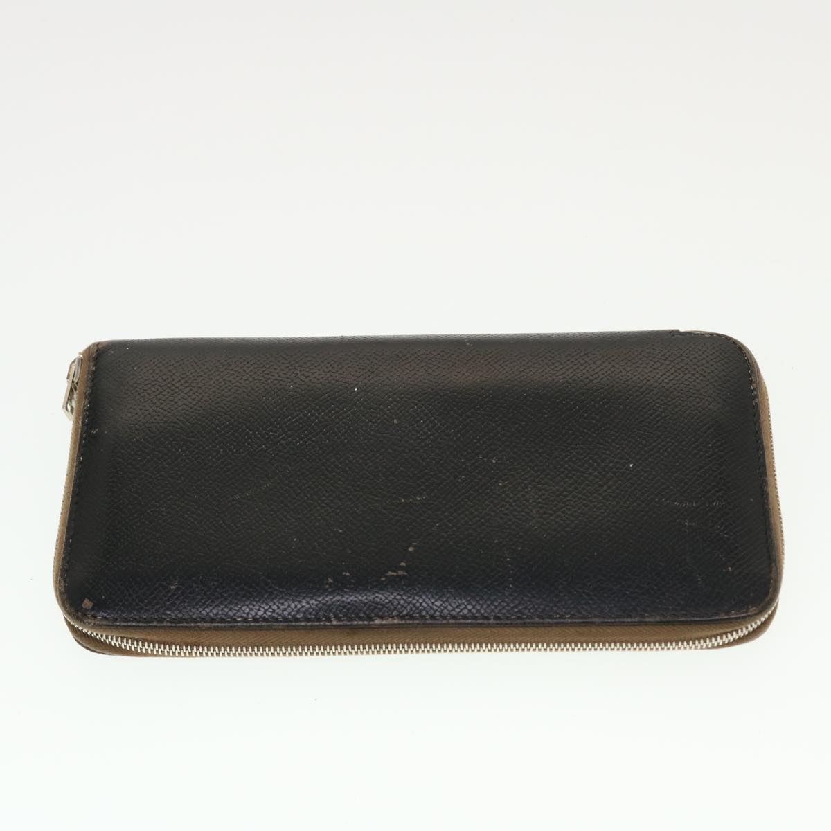 HERMES Her Line Wallet Hand Bag Canvas Leather 3Set Black Auth 44073