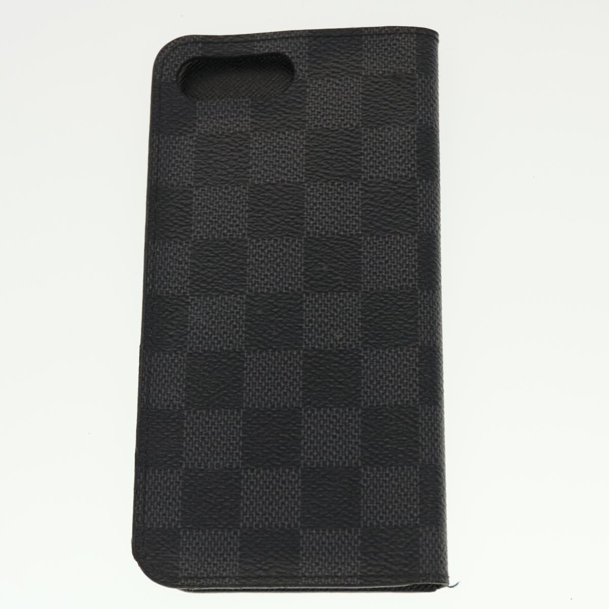 LOUIS VUITTON Damier Ebene Azur Graffit iPhone Case Long Wallet 6Set Auth 44085