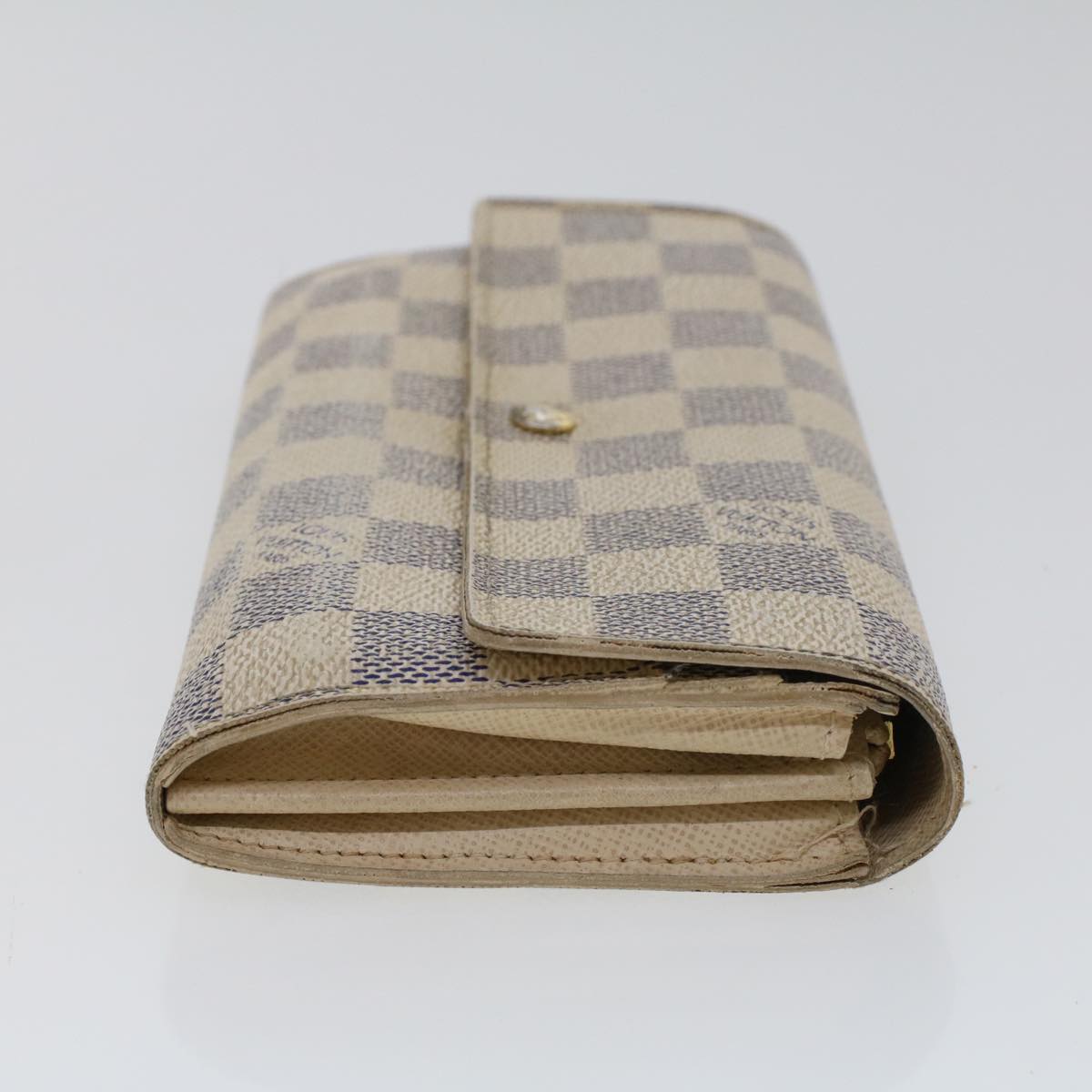 LOUIS VUITTON Damier Azur Portefeuille Sarah Long Wallet N63208 LV Auth 44092