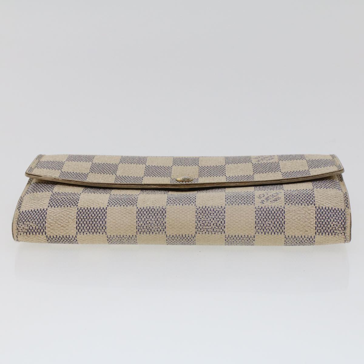 LOUIS VUITTON Damier Azur Portefeuille Sarah Long Wallet N63208 LV Auth 44092