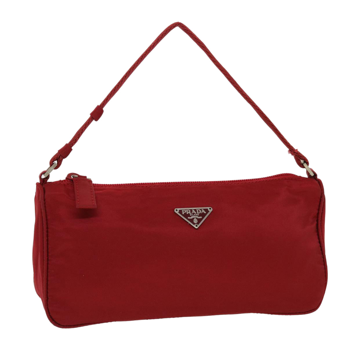 PRADA Accessory Pouch Nylon Red Auth 44108