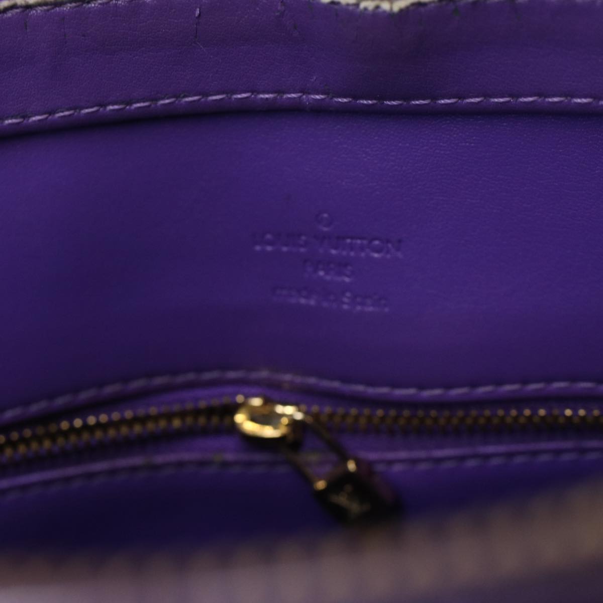 LOUIS VUITTON Monogram Vernis Houston Hand Bag Purple M91093 LV Auth 44124