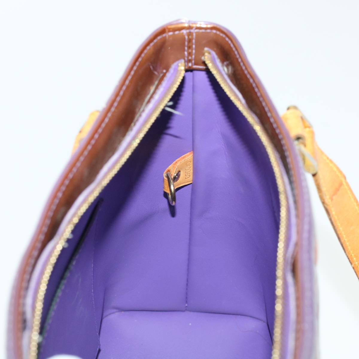 LOUIS VUITTON Monogram Vernis Houston Hand Bag Purple M91093 LV Auth 44124