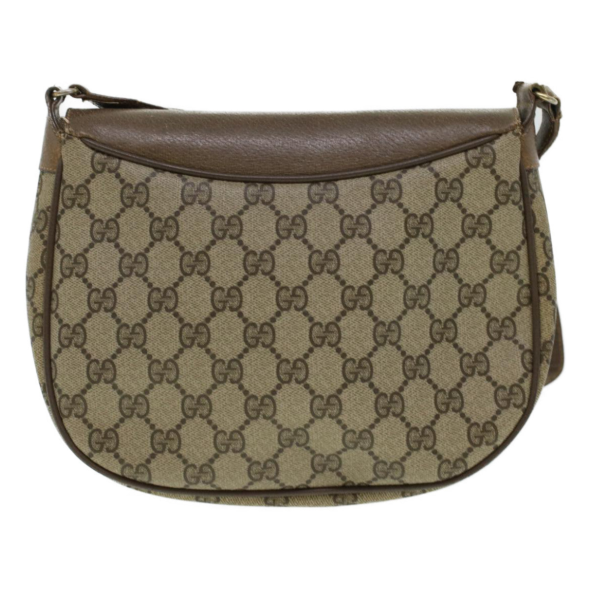 GUCCI GG Canvas Web Sherry Line Shoulder Bag Beige Red 10.02.056 Auth 44259