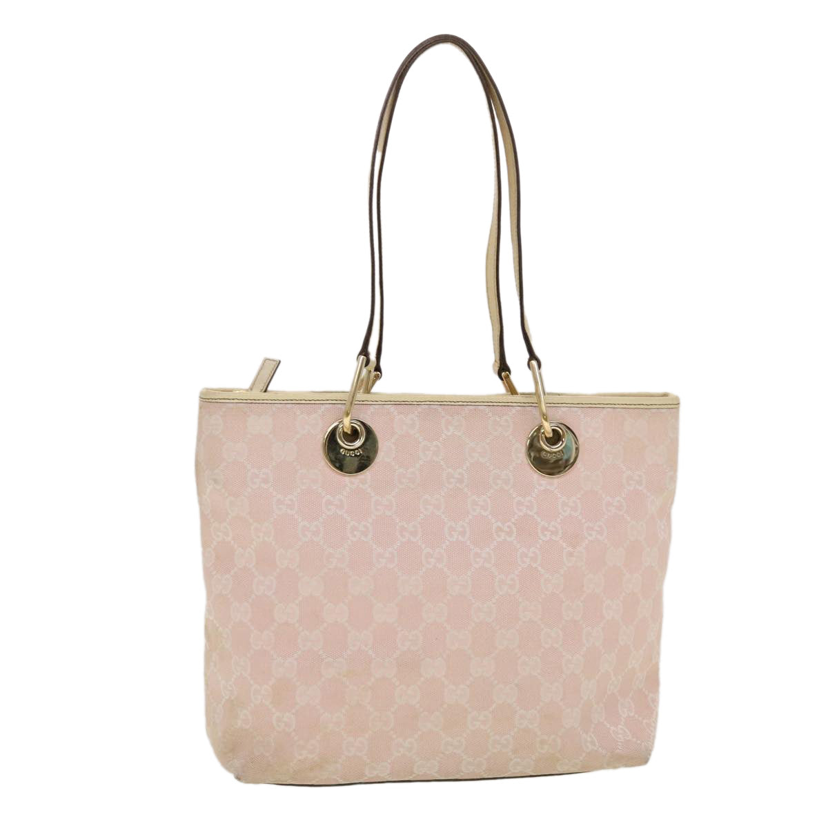 GUCCI GG Canvas Tote Bag Pink 139552 Auth 44265