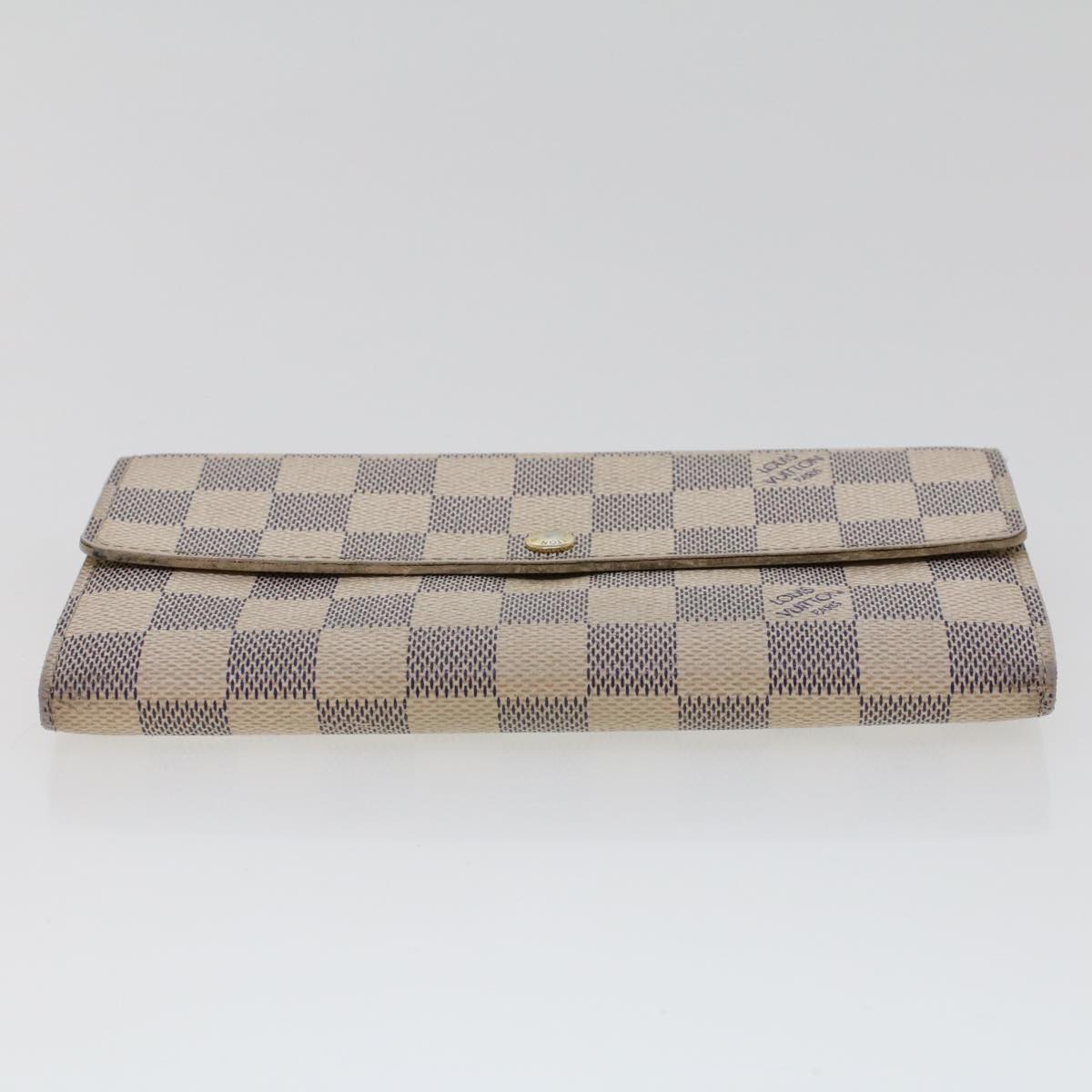 LOUIS VUITTON Damier Azur Portefeuille Sarah Long Wallet N63208 LV Auth 44283