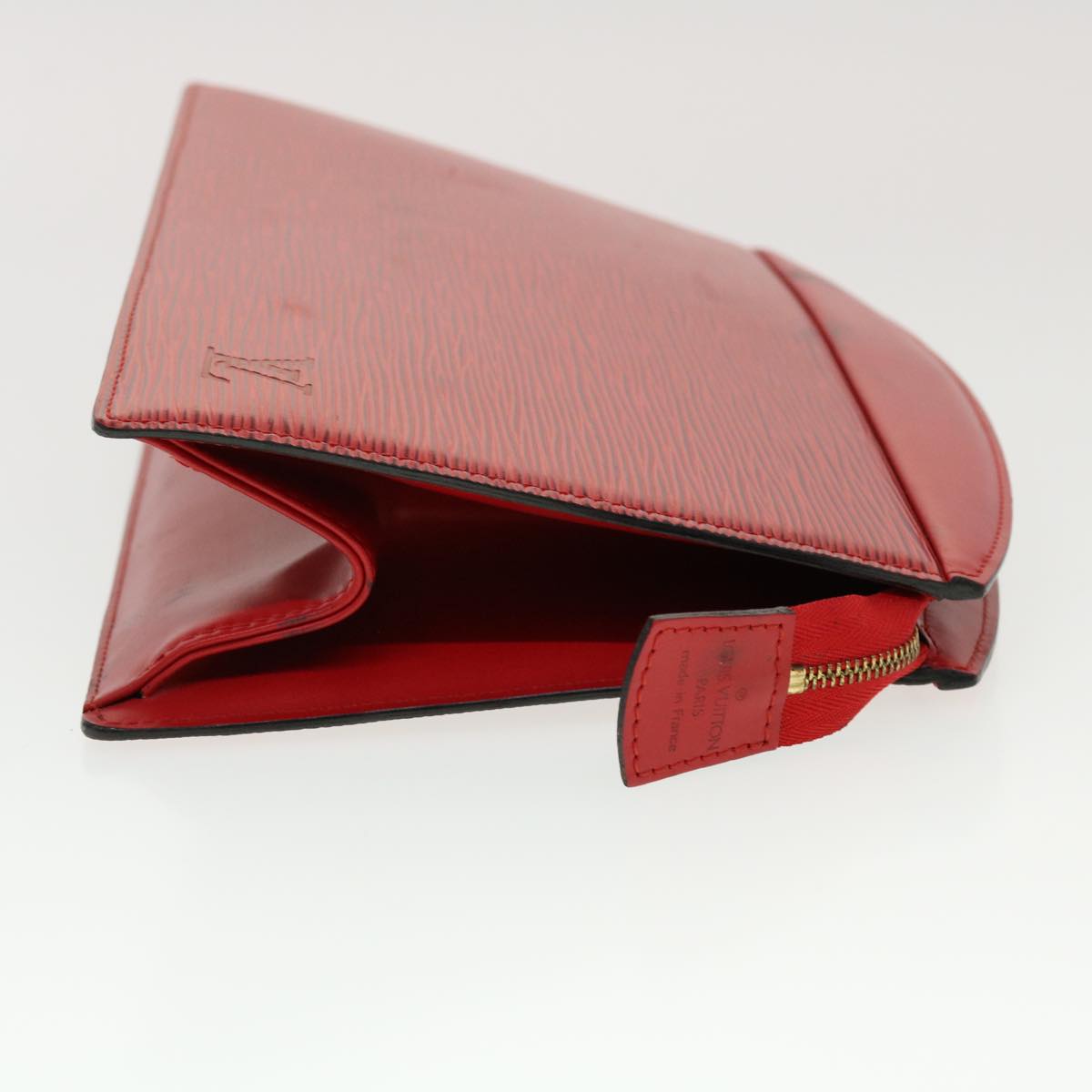 LOUIS VUITTON Epi Trousse Crete Clutch Bag Red M48407 LV Auth 44301