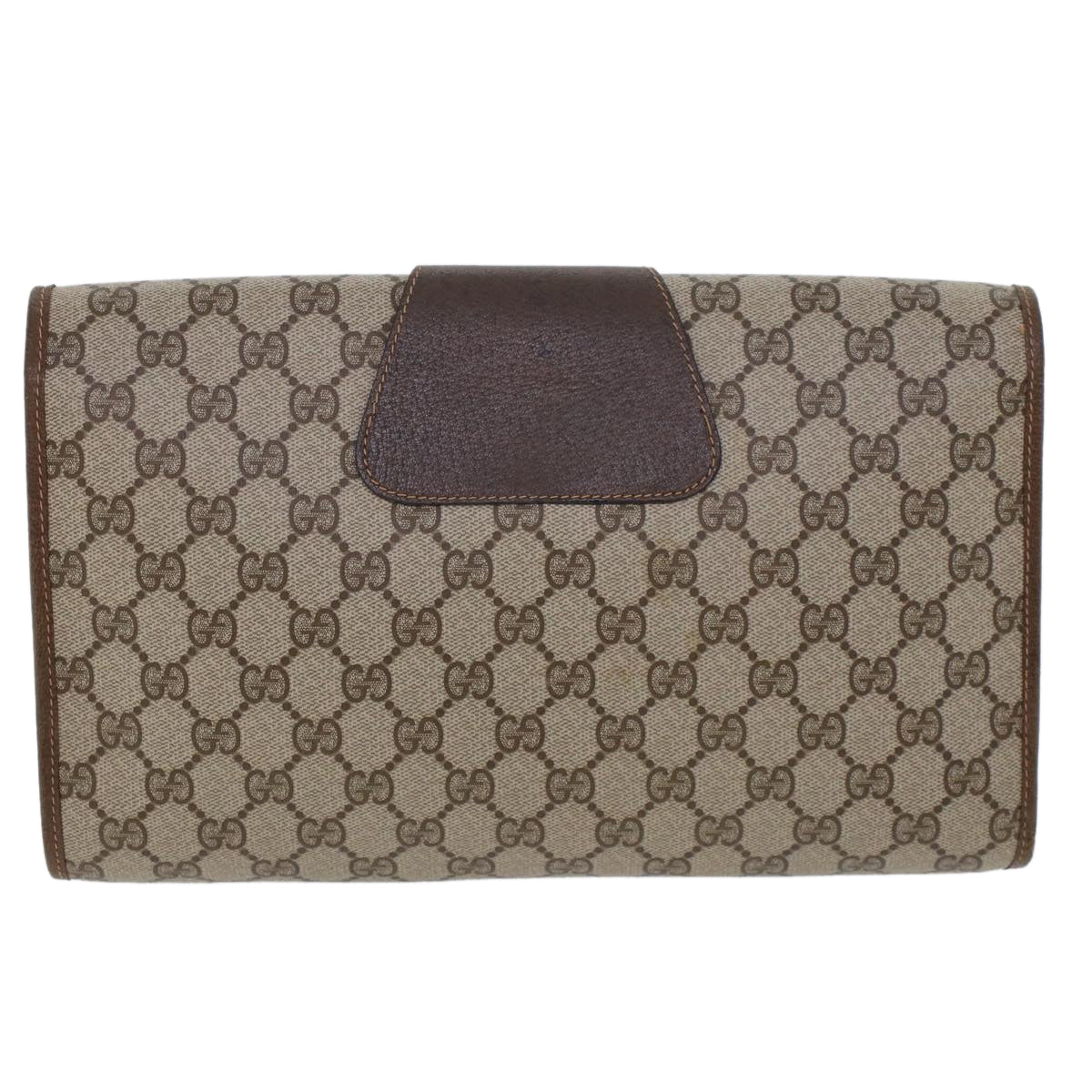 GUCCI GG Canvas Web Sherry Line Clutch Bag Beige Red Green 156.01.031 Auth 44314