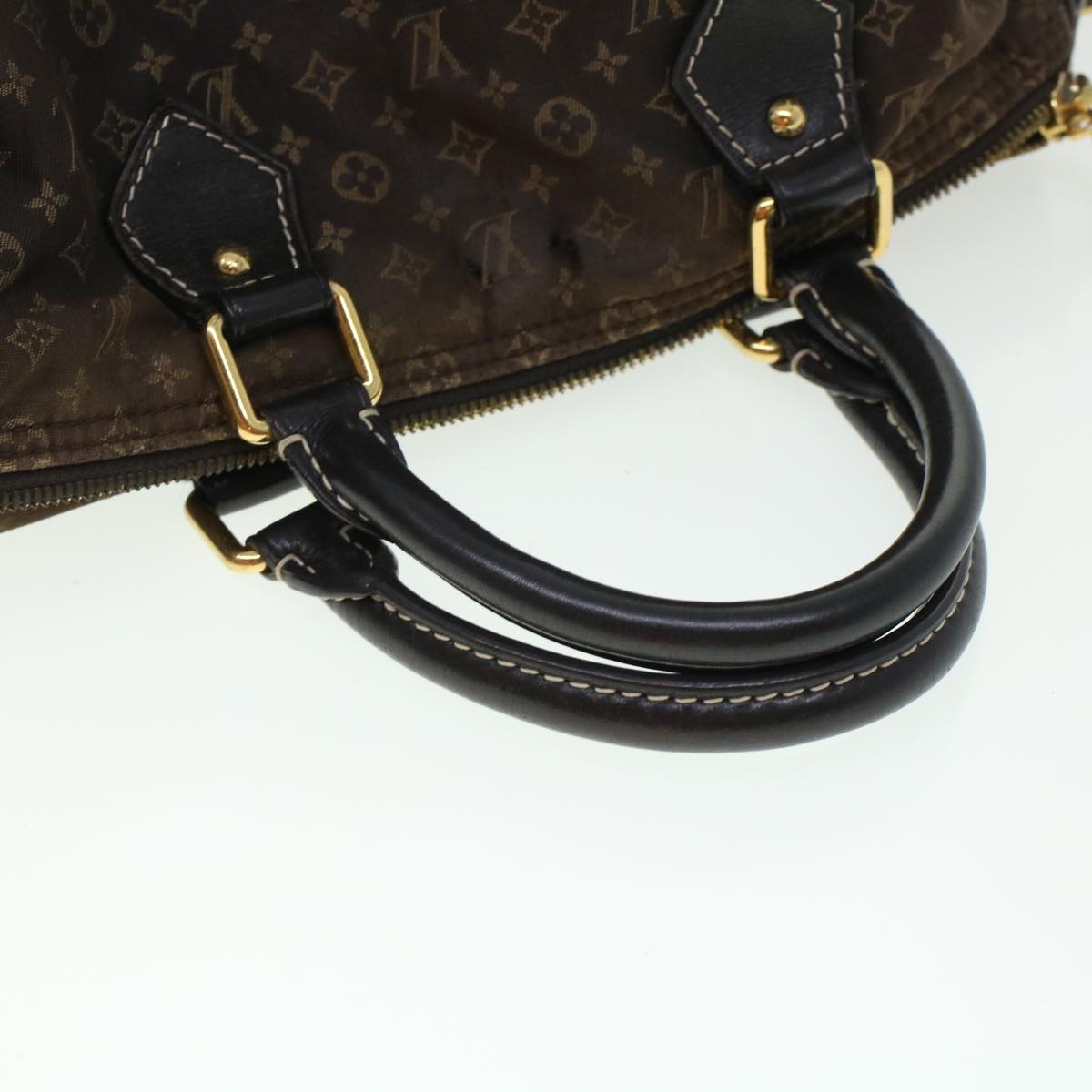 LOUIS VUITTON Monogram Mini Lin Speedy 30 Hand Bag Brown Ebene M95224 Auth 44319