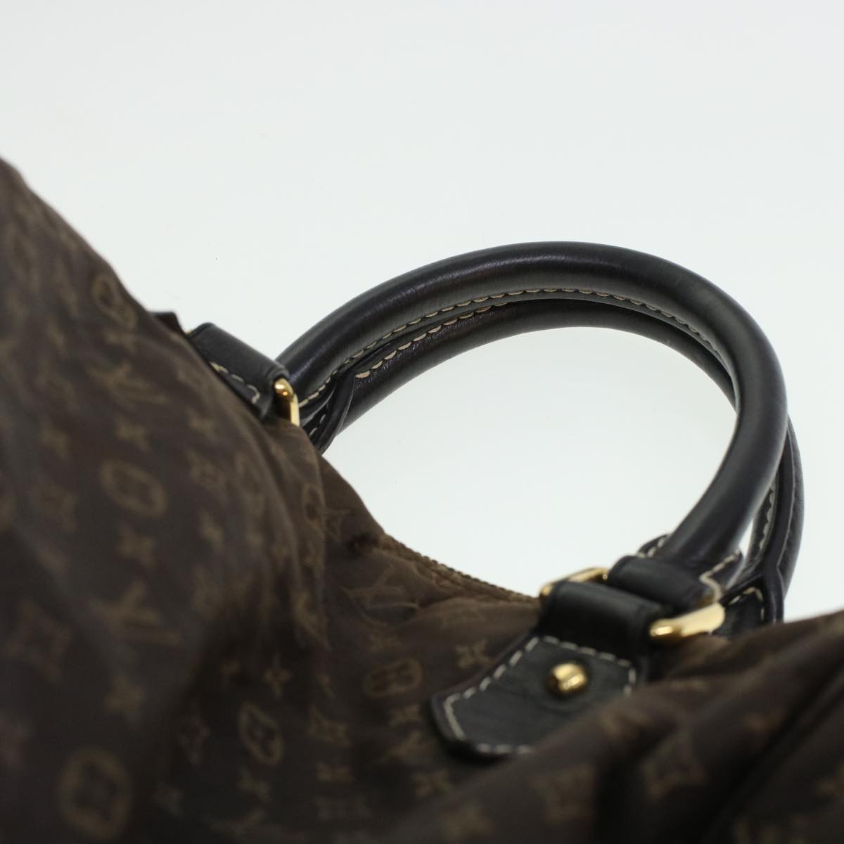 LOUIS VUITTON Monogram Mini Lin Speedy 30 Hand Bag Brown Ebene M95224 Auth 44319