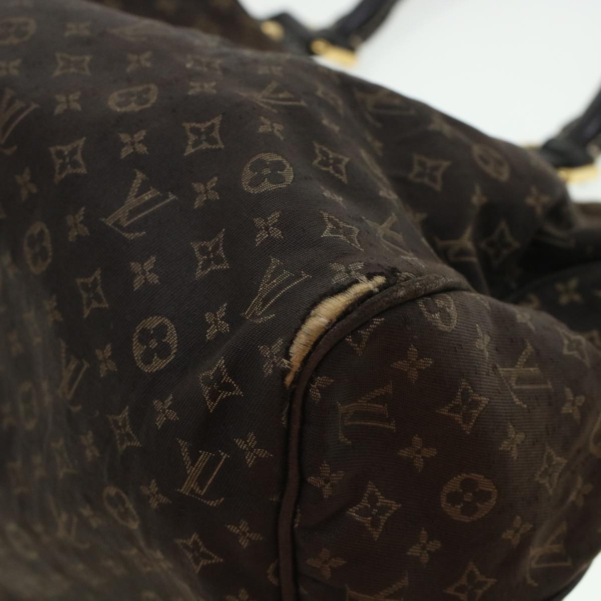 LOUIS VUITTON Monogram Mini Lin Speedy 30 Hand Bag Brown Ebene M95224 Auth 44319