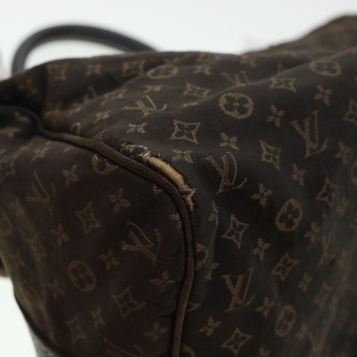 LOUIS VUITTON Monogram Mini Lin Speedy 30 Hand Bag Brown Ebene M95224 Auth 44319