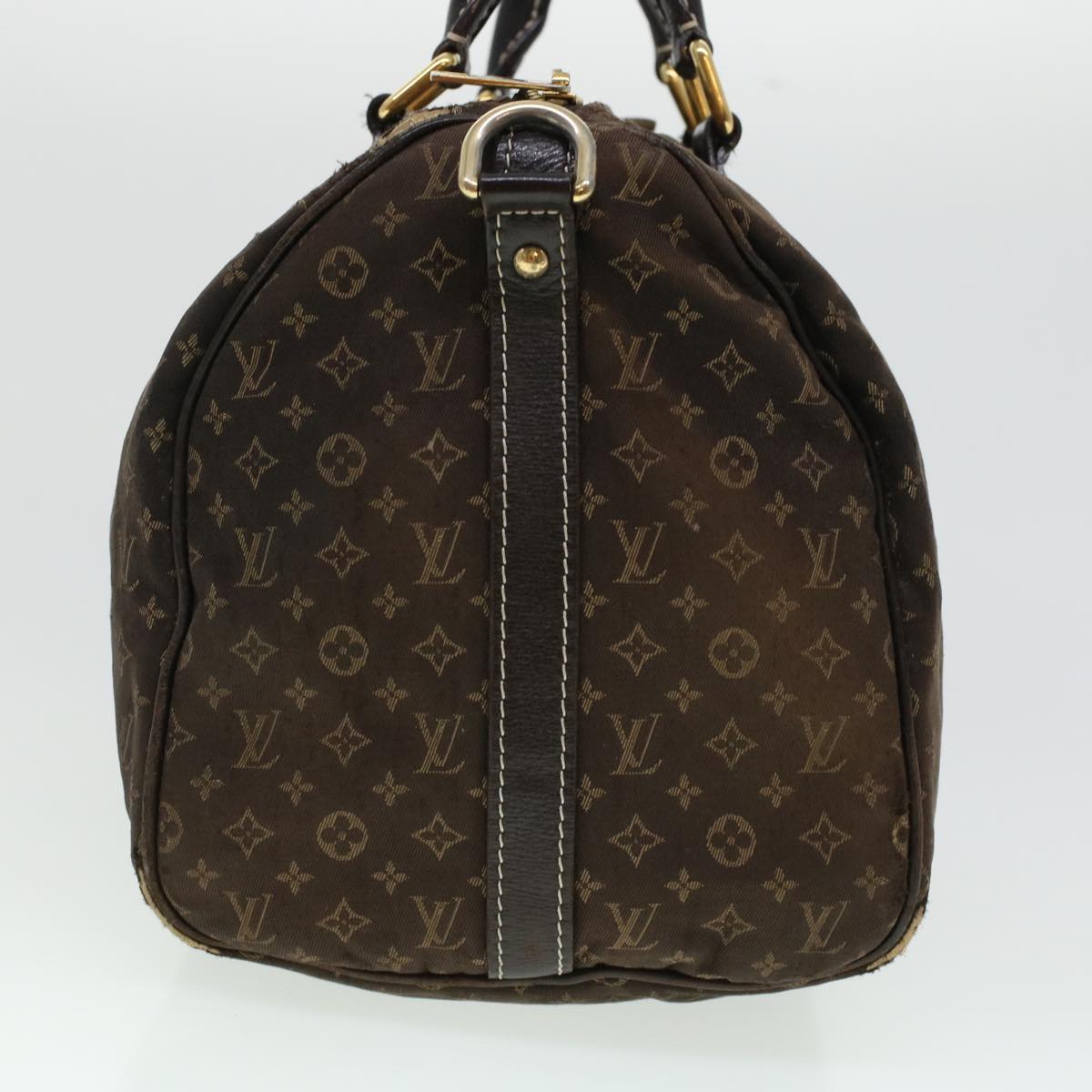 LOUIS VUITTON Monogram Mini Lin Speedy 30 Hand Bag Brown Ebene M95224 Auth 44319