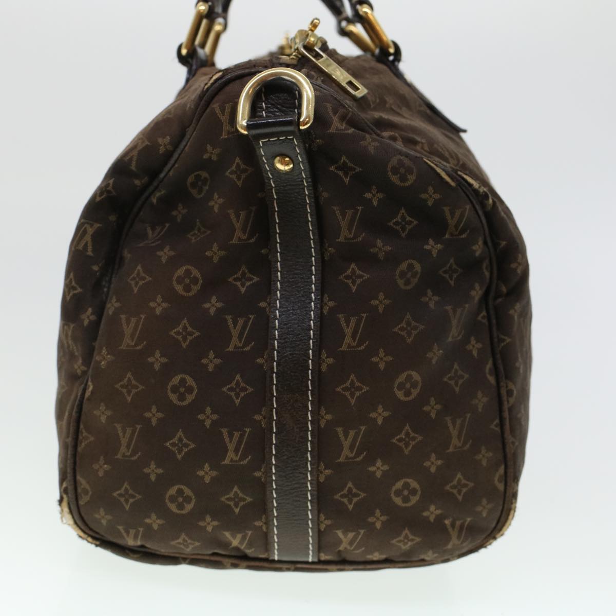 LOUIS VUITTON Monogram Mini Lin Speedy 30 Hand Bag Brown Ebene M95224 Auth 44319