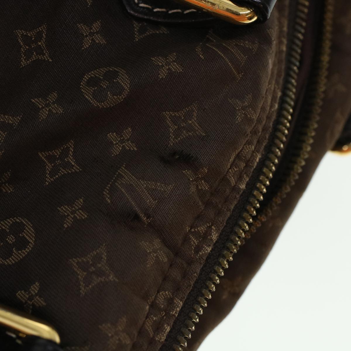 LOUIS VUITTON Monogram Mini Lin Speedy 30 Hand Bag Brown Ebene M95224 Auth 44319