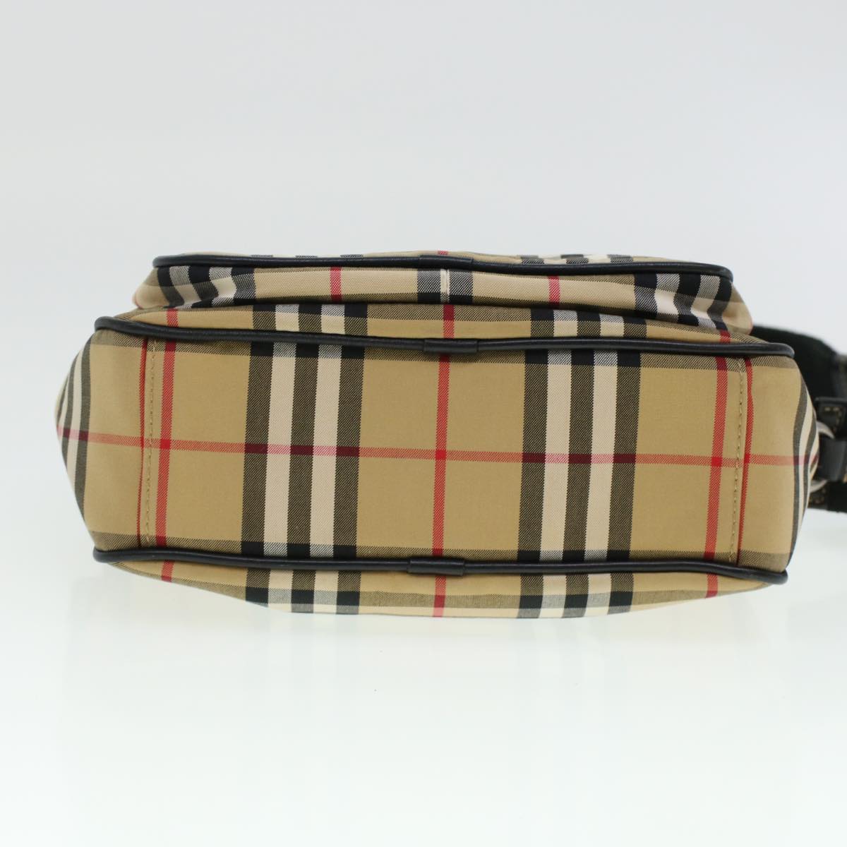 BURBERRY Nova Check Shoulder Bag Nylon Beige Auth 44325