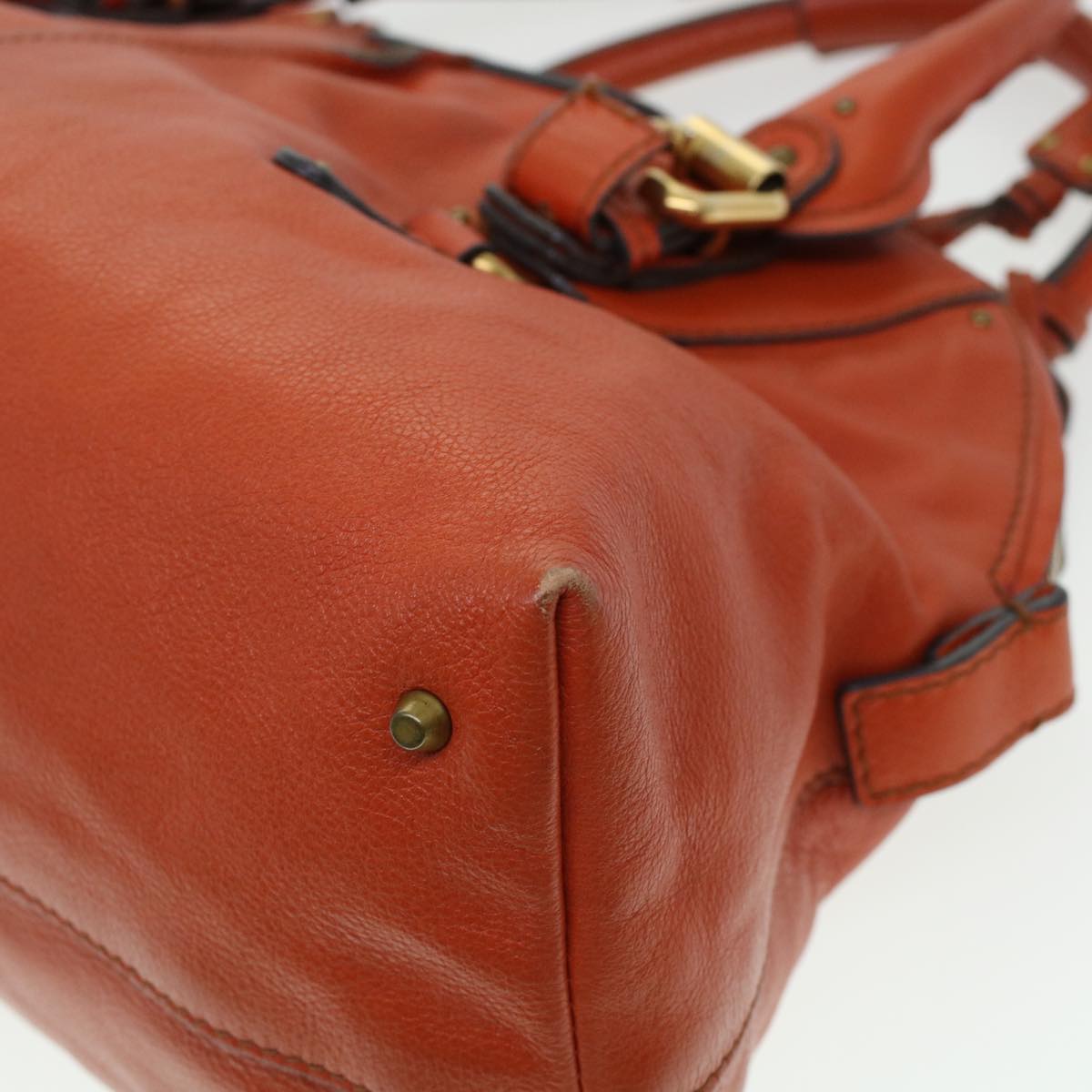 Chloe Paddington Hand Bag Leather Orange 04-07-532 Auth 44398