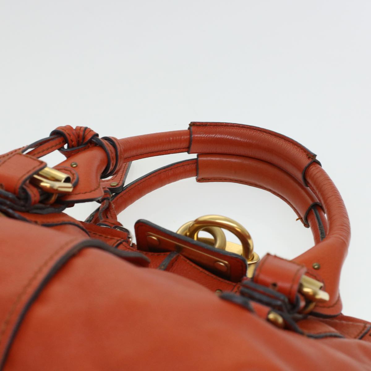 Chloe Paddington Hand Bag Leather Orange 04-07-532 Auth 44398